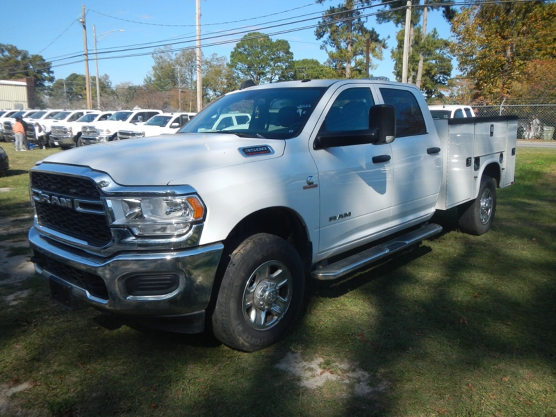 2022 Ram 3500 crew cab, dsl, 4wd, utility body, Tradesman package, 44,480 miles showing,