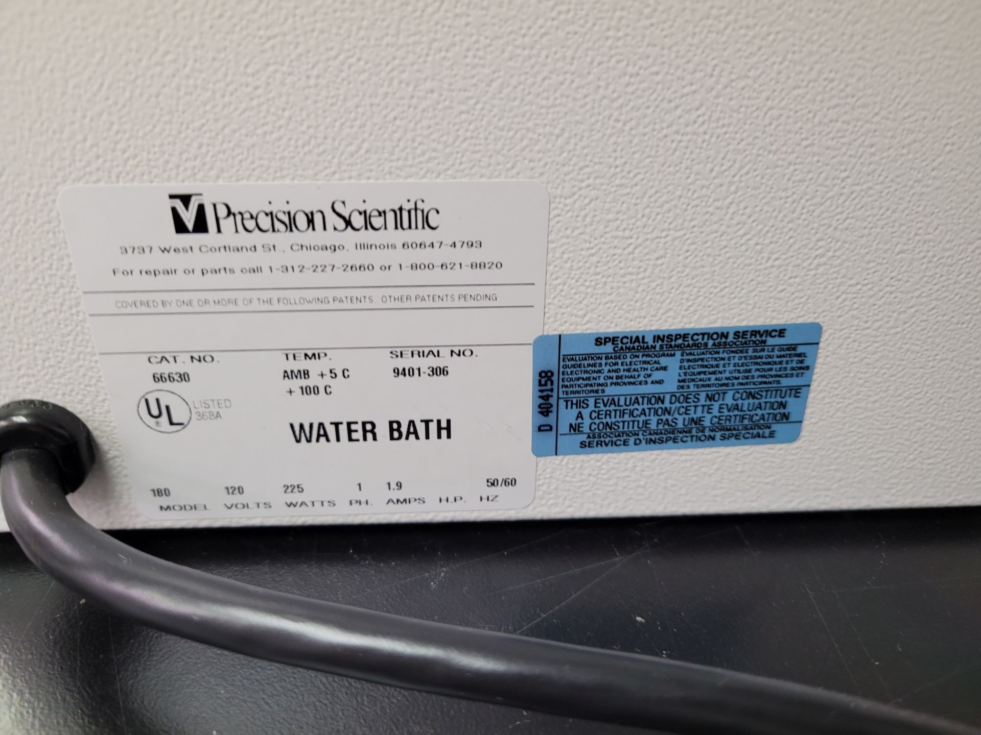 PRECISION SCIENTIFIC water bath mod. 180, 120V, 225W ser. 9401-306 - Image 3 of 4