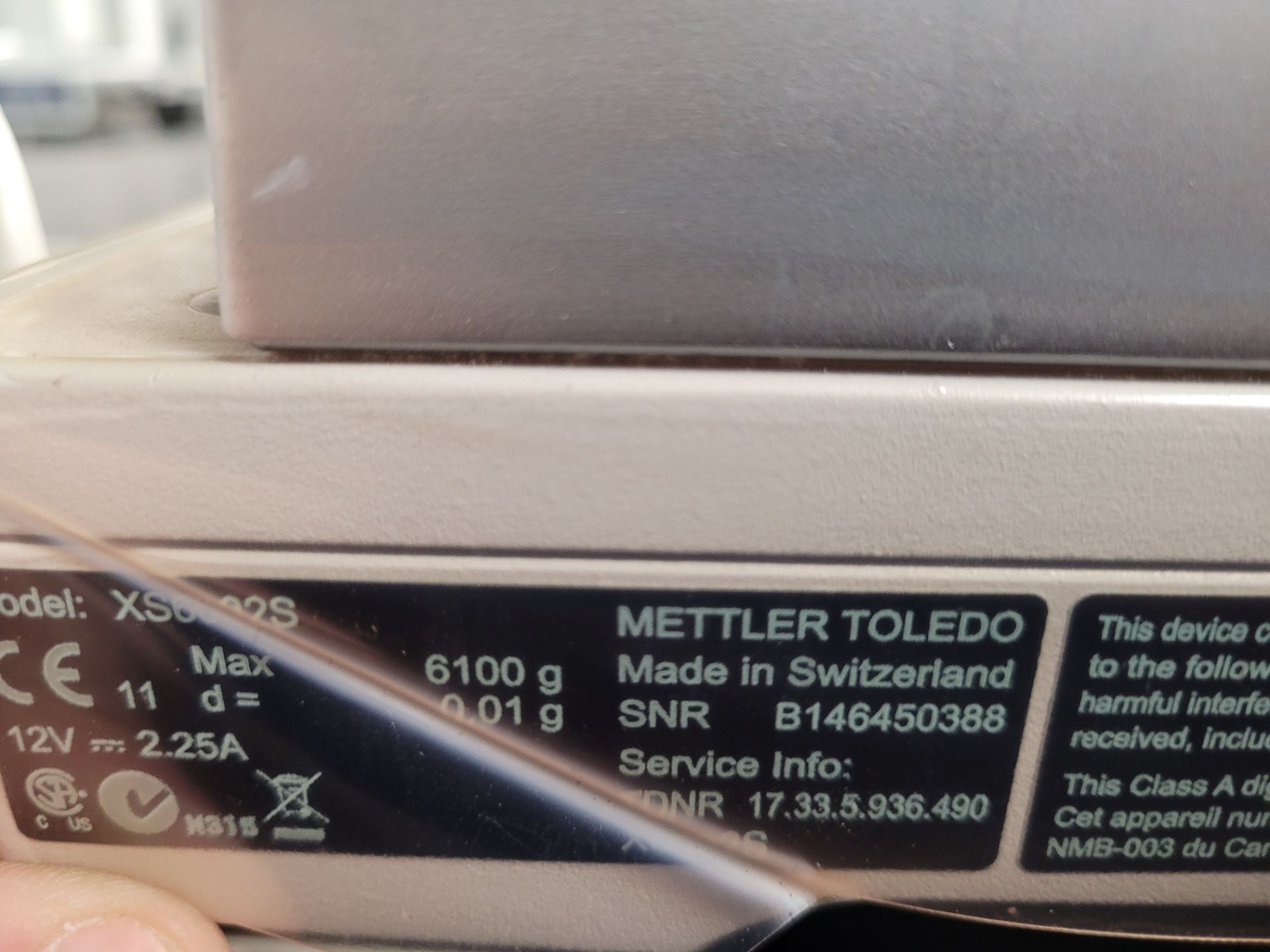 METTLER-TOLEDO mod. XS6002S Smartpan precision balance, 6100g cap., 0.01g, ser. B146450388 - Image 4 of 6