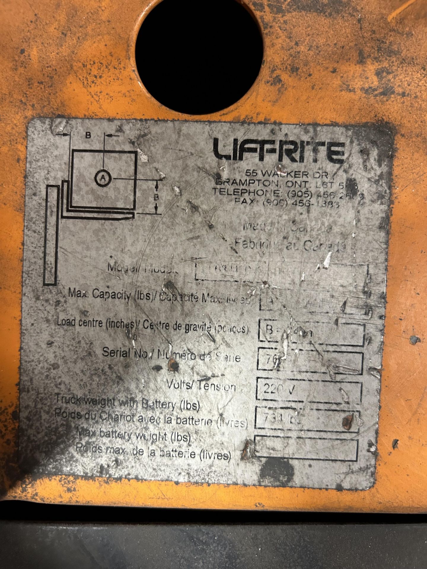 LIFTRITE Pallet Lifter w/ 90degree Transfer Table, Rollers / Wheels, Push-Button wire controller - Image 3 of 3