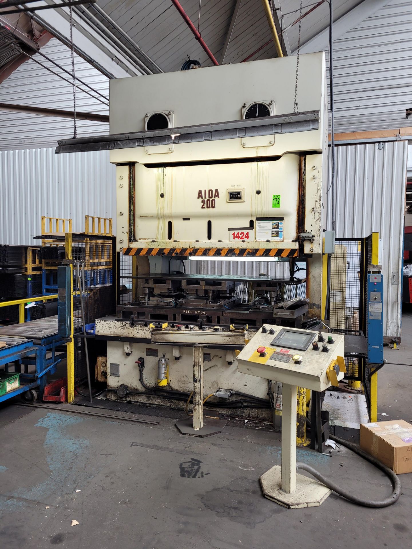 AIDA 220 Ton Gap Frame Punch Press, Mech, mod. NC2-200(2), ser. B0520-0009, 95" x 33" Bed w/ PANELMA - Image 10 of 13