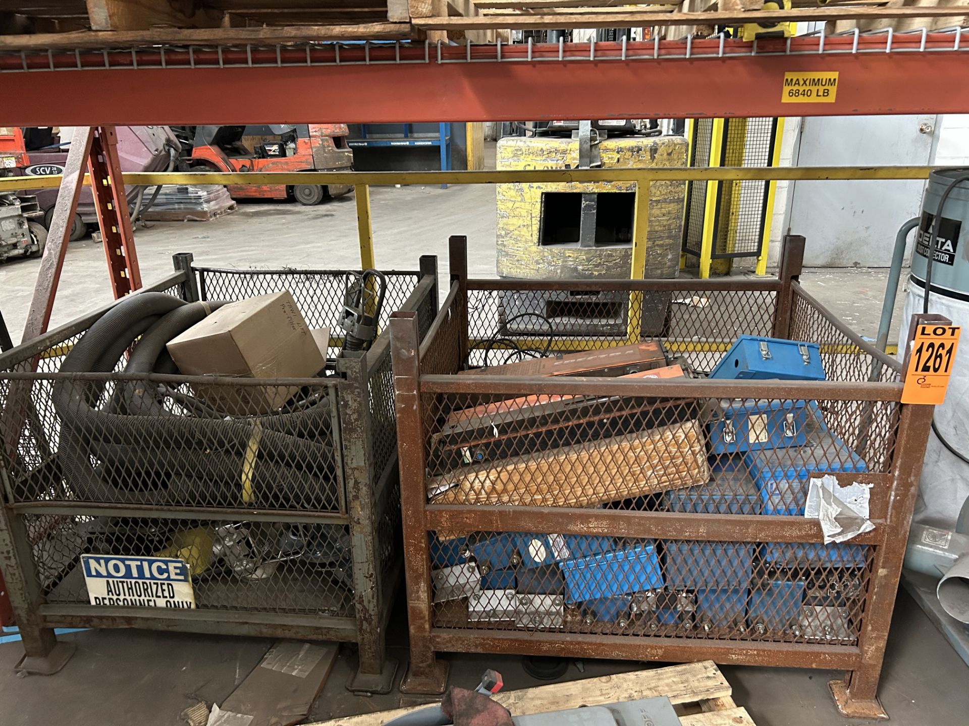 (2) Totes and contents of SPECTRA and METALFORM safety barriers, Microguard units, TAWI Vacuum lifte