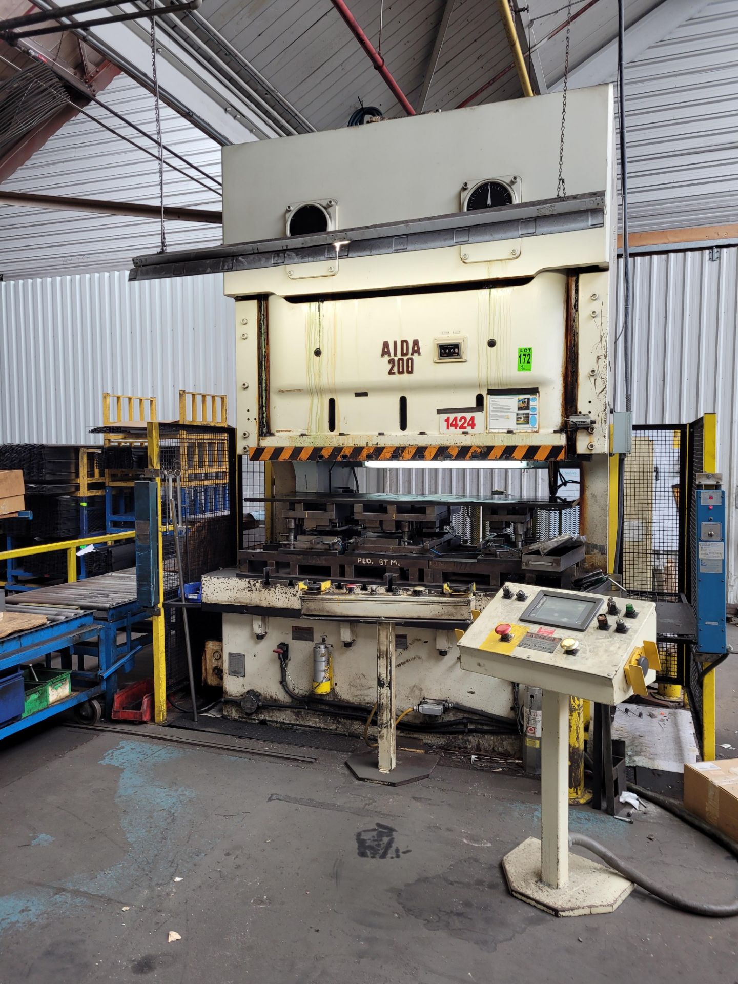 AIDA 220 Ton Gap Frame Punch Press, Mech, mod. NC2-200(2), ser. B0520-0009, 95" x 33" Bed w/ PANELMA - Image 11 of 13