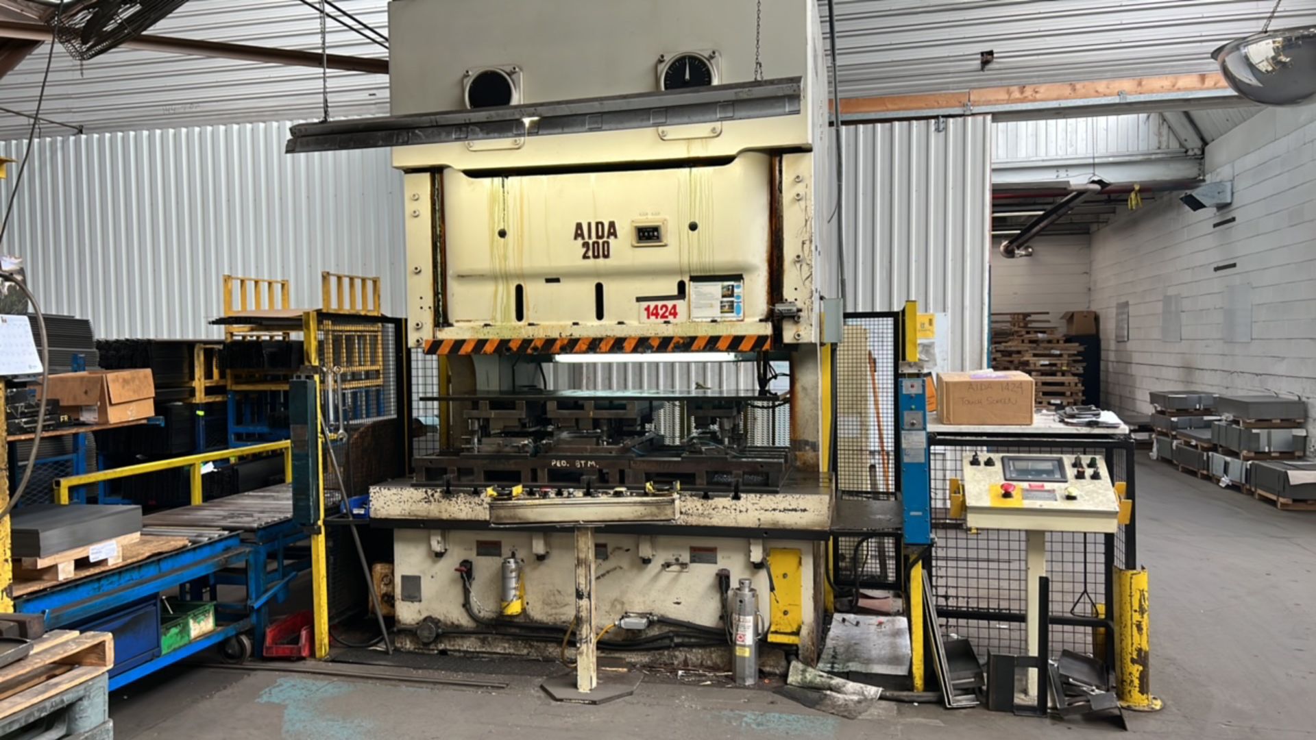 AIDA 220 Ton Gap Frame Punch Press, Mech, mod. NC2-200(2), ser. B0520-0009, 95" x 33" Bed w/ PANELMA - Image 3 of 13