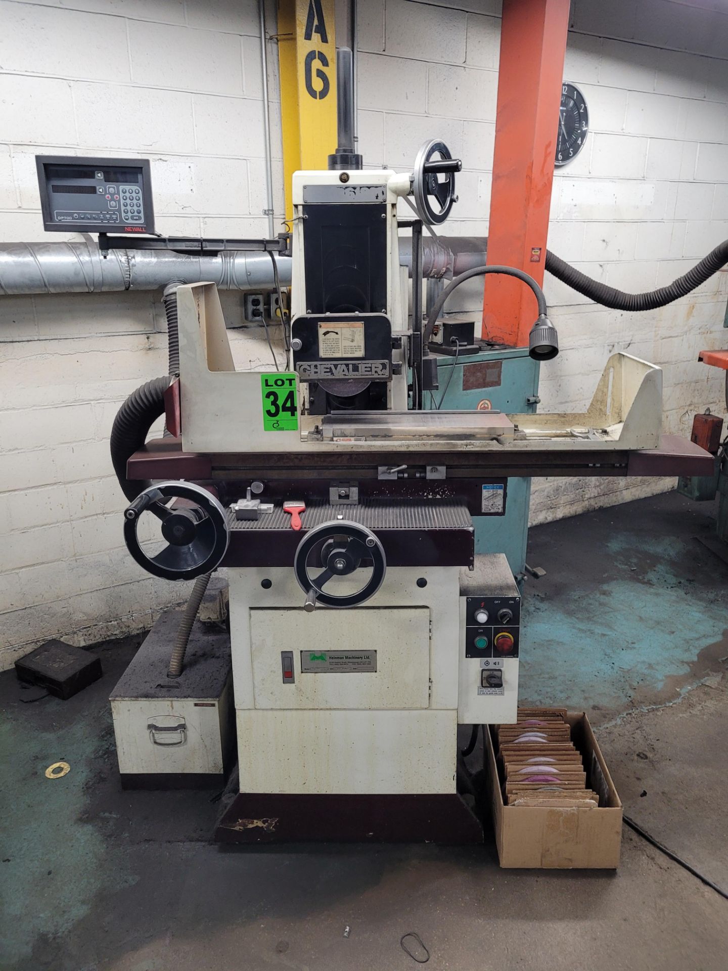 CHEVALIER mod. 618M 6" x 18" Manual Surface Grinder, ser. A3896062 w/ NEWALL 2-Axis Digital Readout;