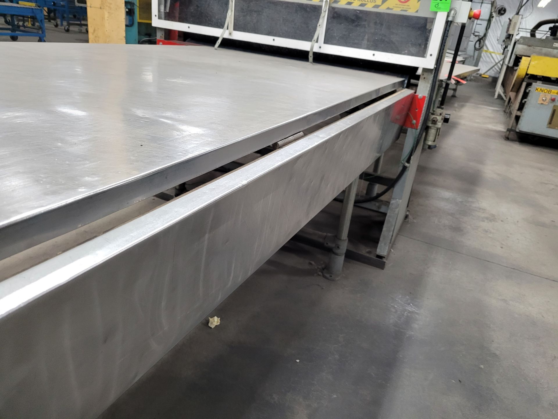 Preparation table w/ ss-sheet surface on plywood, expandable width, galvanized steel base - Image 5 of 5