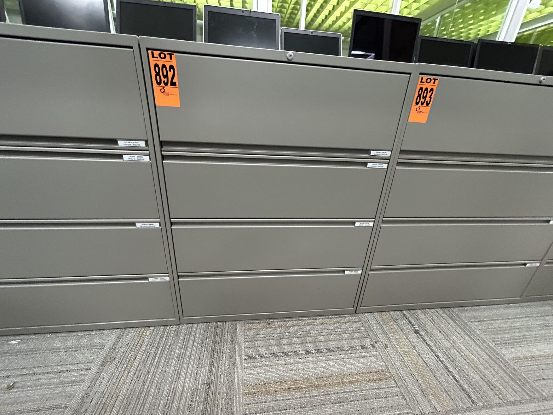 4-level horizontal steel filing cabinet