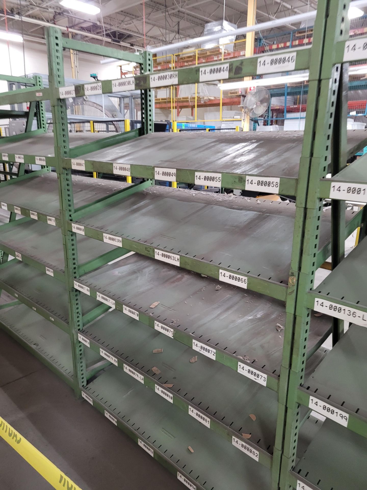 Lot of (8) sections of 6-level inclined teardrop shelving units, (45) shelves, (16) uprights - Image 7 of 14