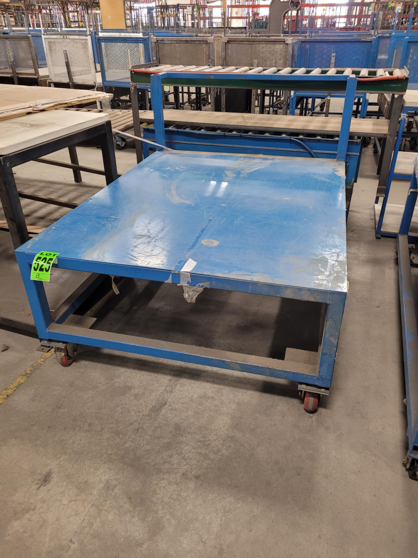 Steel platform cart on casters, w/ handle