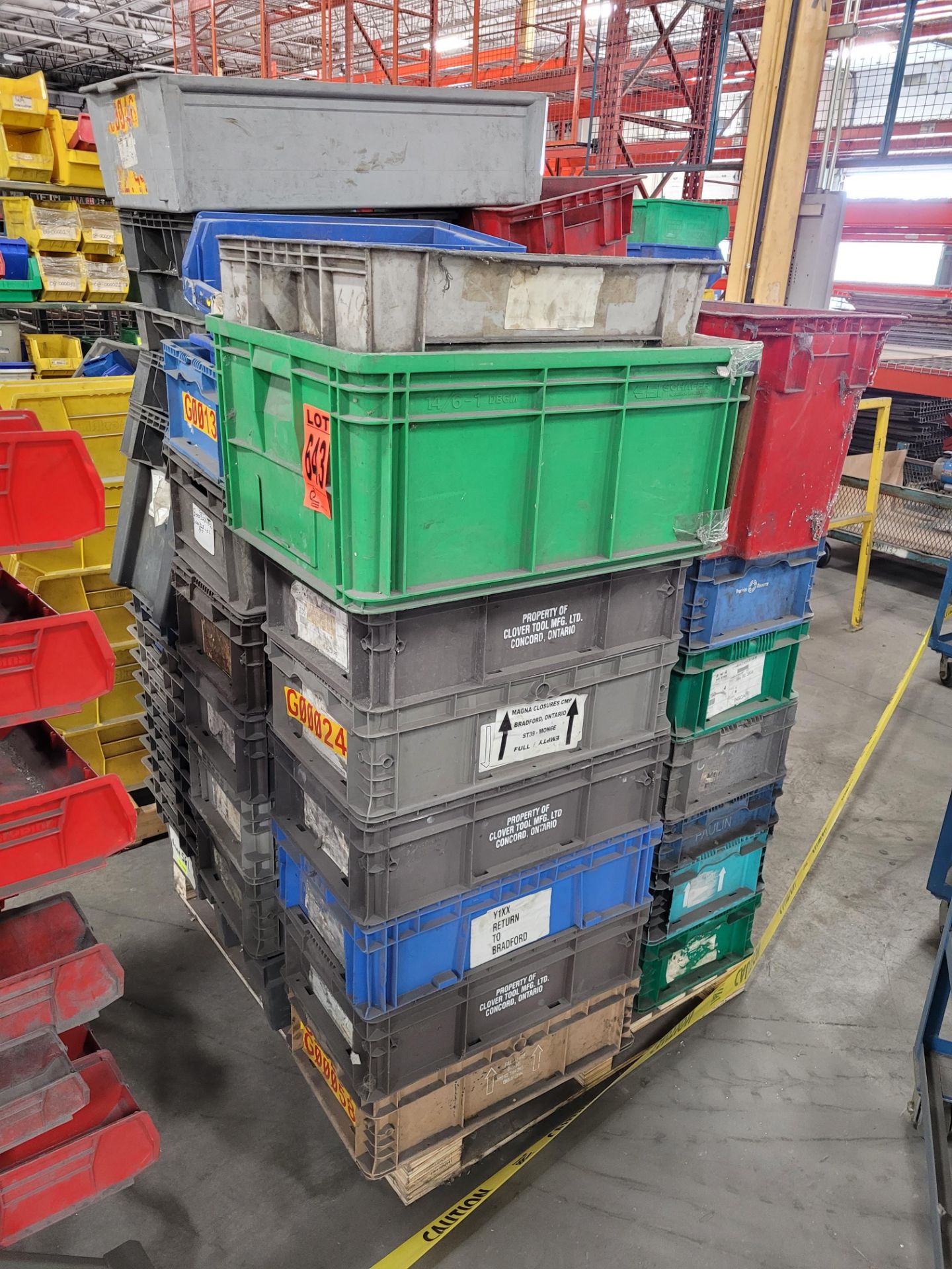 Lot of (48) assorted crates and totes, on pallet - Image 4 of 4