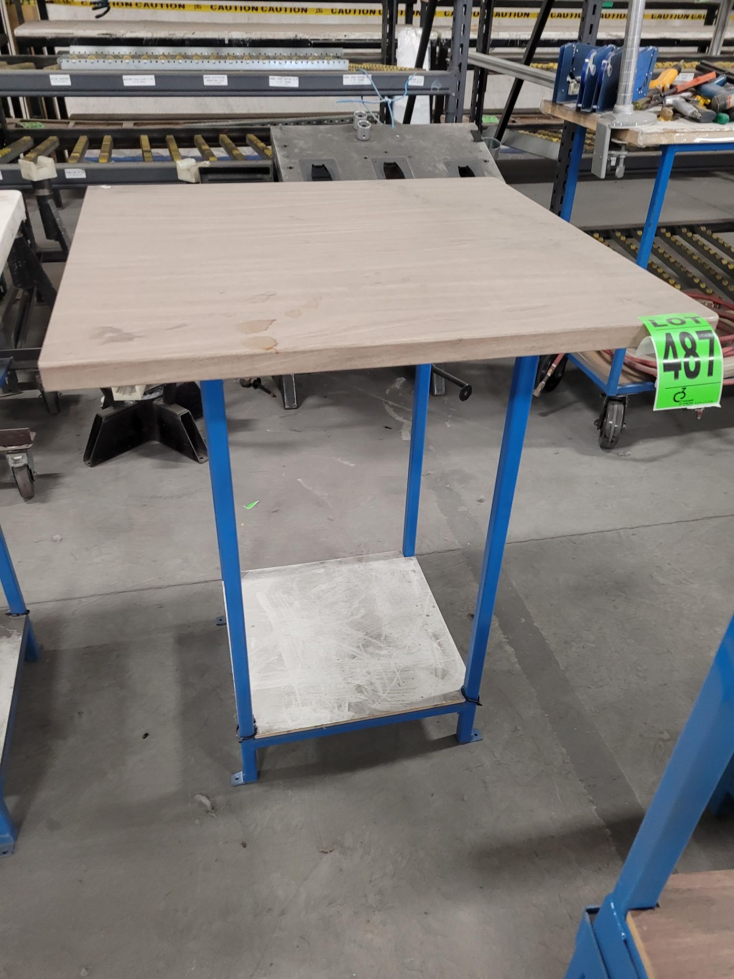 Composite top, steel frame worktable w/ shelf