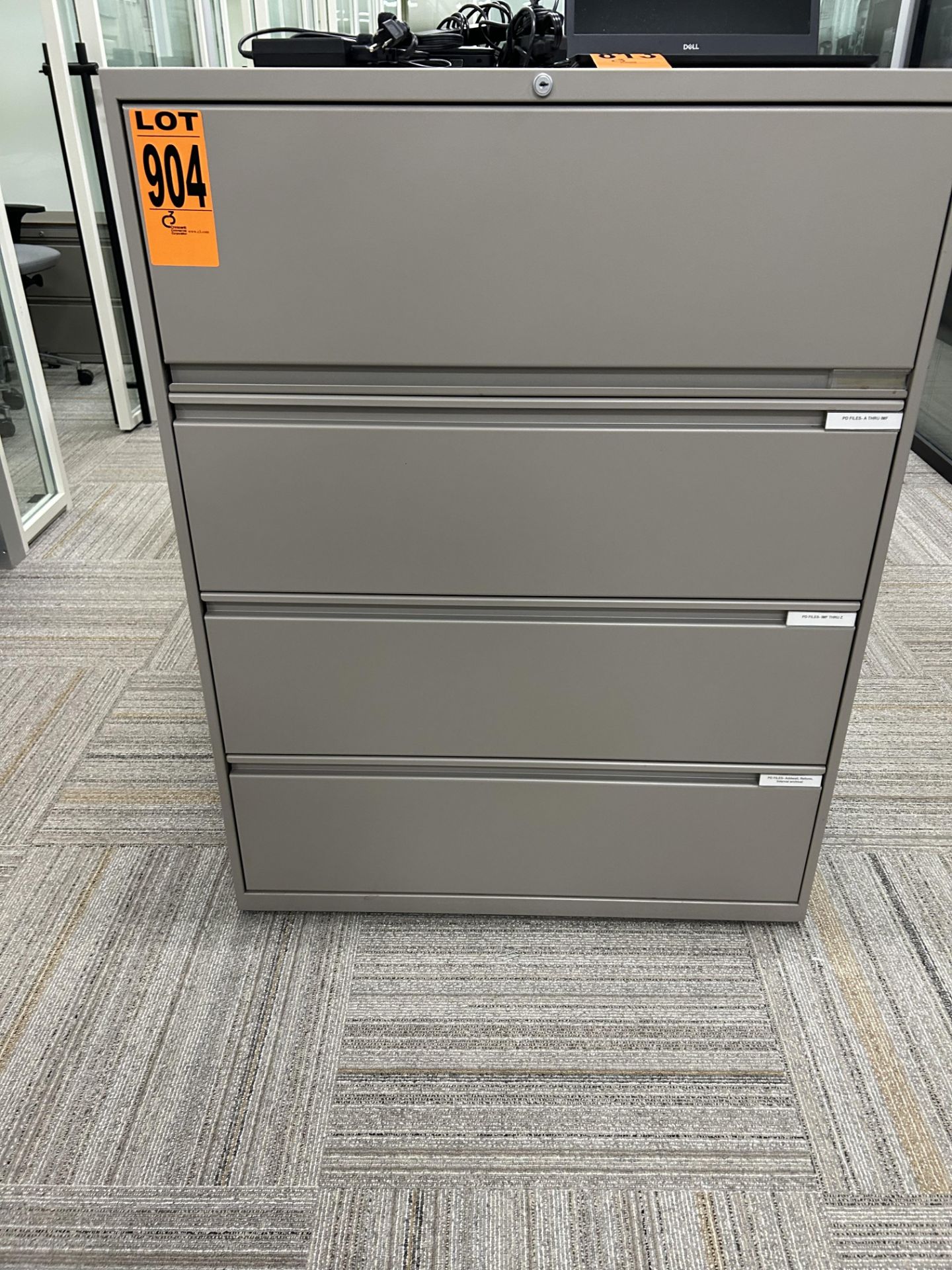 4-level horizontal steel filing cabinet