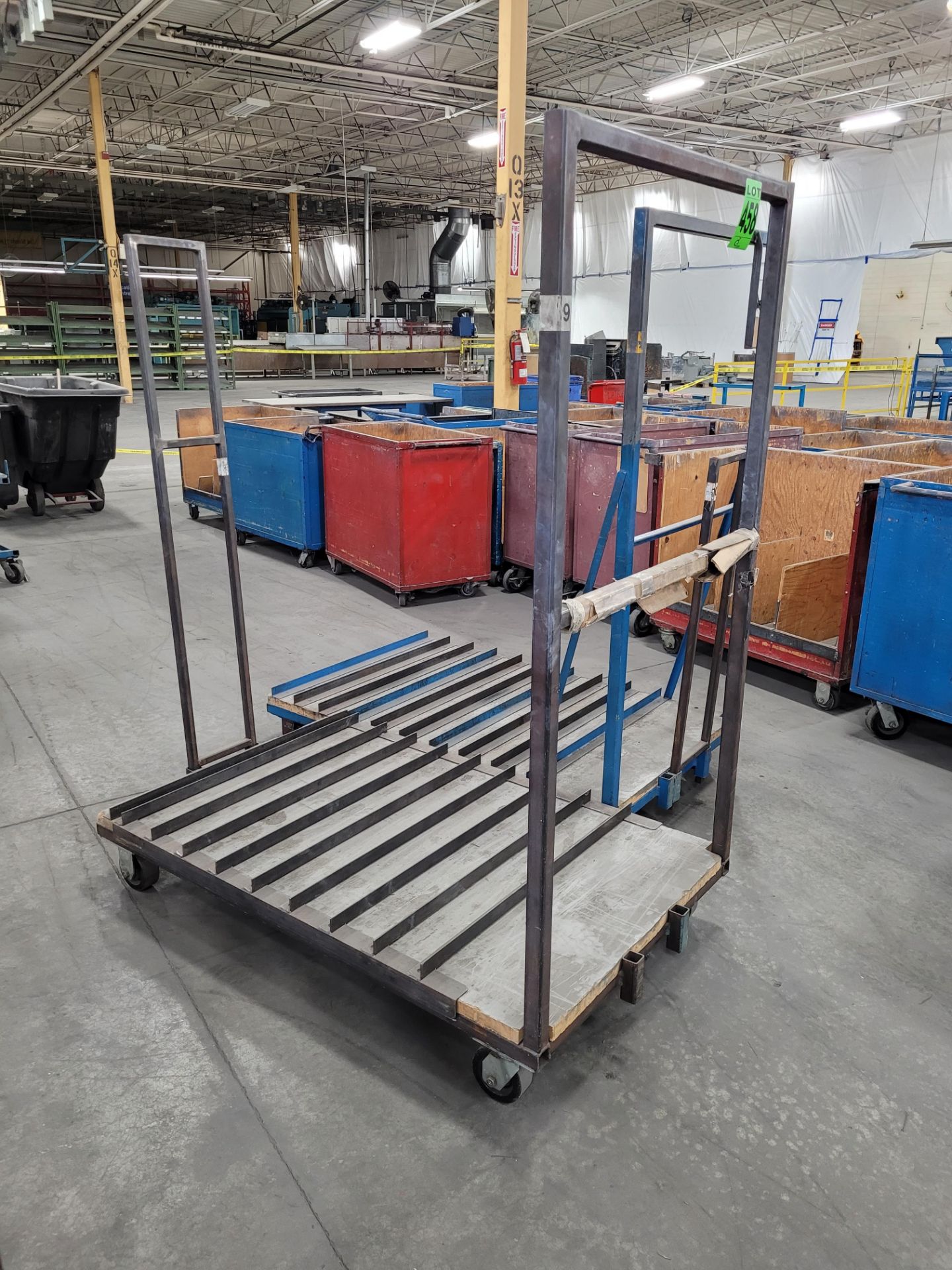 Lot of (2) steel carts (9) steel dividers, casters, removable steel sides - Image 3 of 6