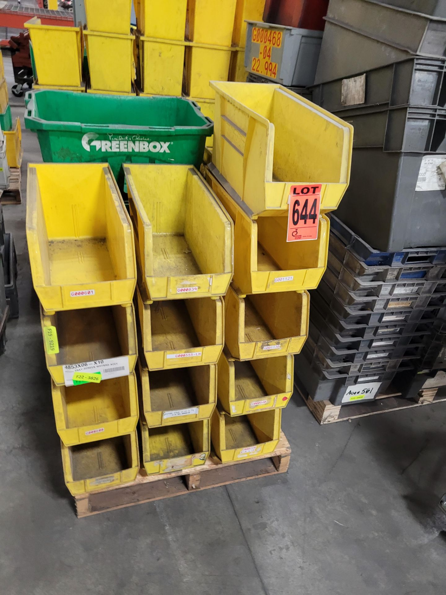 Lot of (22) assorted crates, totes and parts holders on pallet - Image 2 of 3