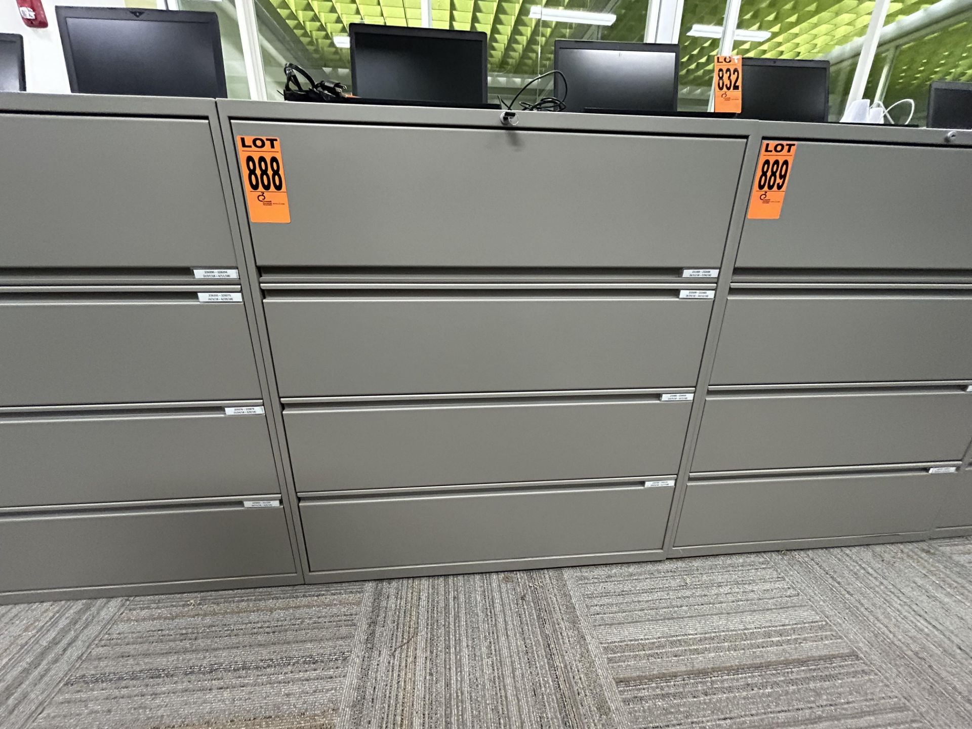 4-level horizontal steel filing cabinet