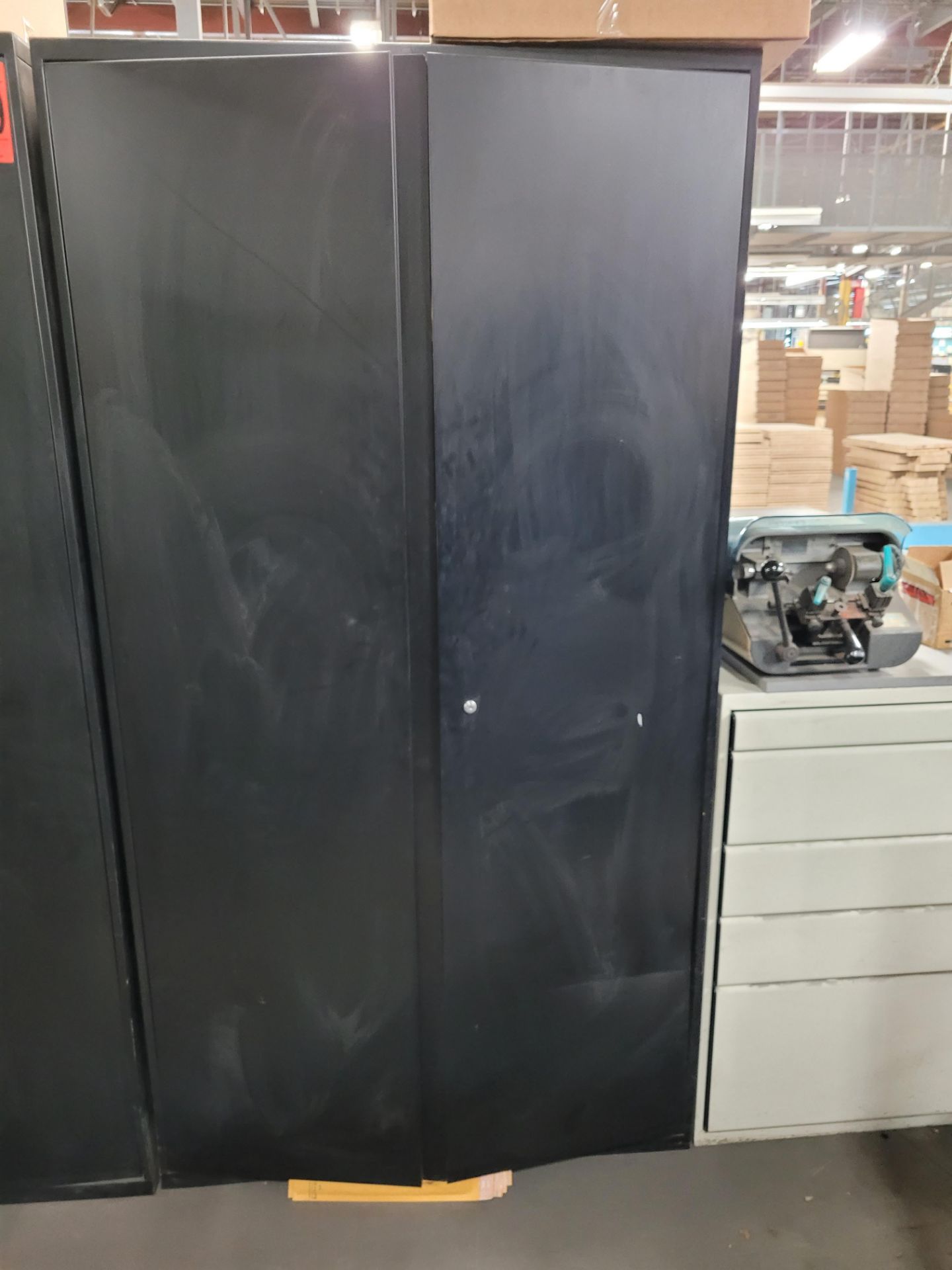 Lot of (2) 2-door, 6-level steel storage cabinets and contents incl. (70) parts bins - Image 2 of 5