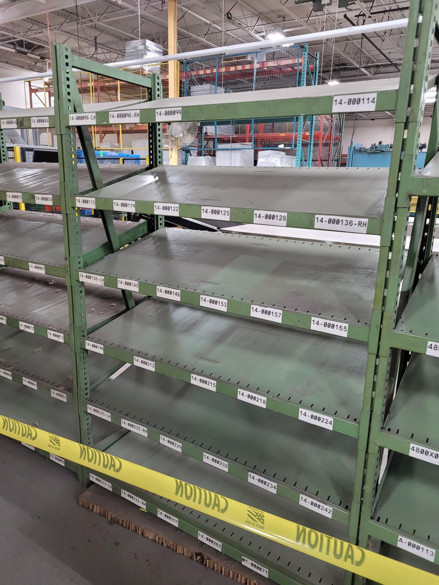 Lot of (8) sections of 6-level inclined teardrop shelving units, (45) shelves, (16) uprights - Image 6 of 14