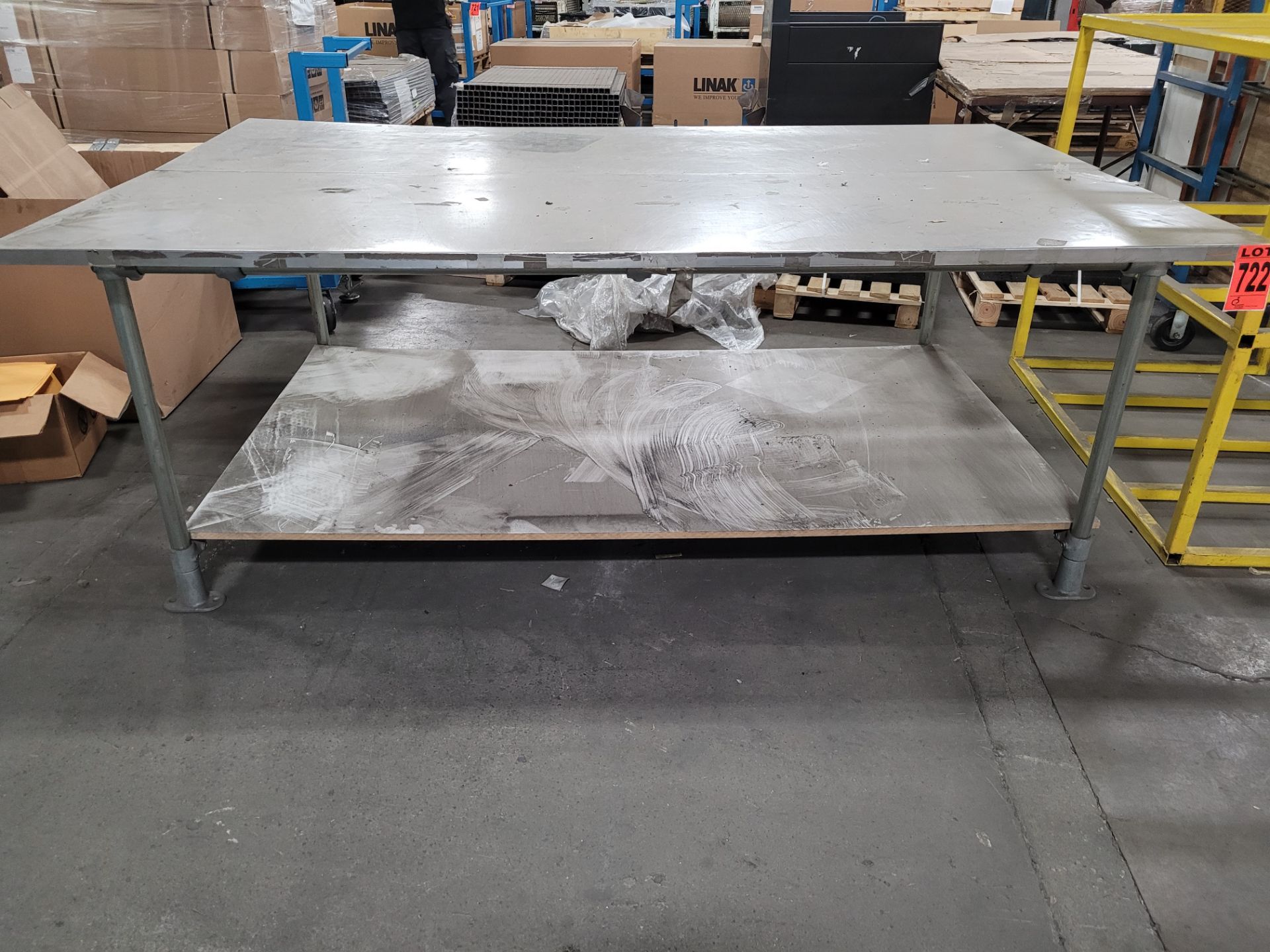 2-level stainless steel worktable on galvanized steel frame - Image 3 of 5