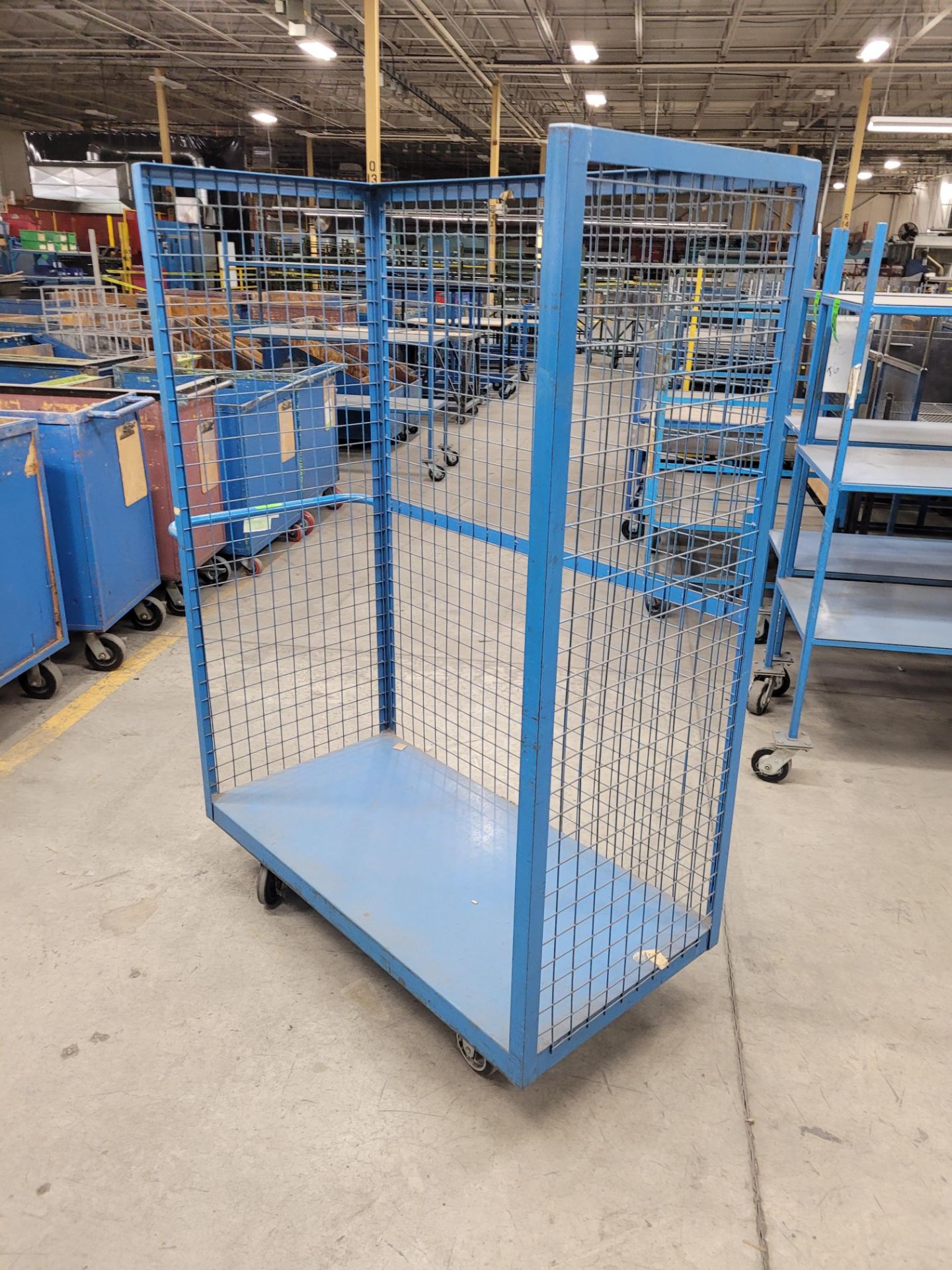 3-sided steel cage trolley w/handle, on casters, 5'x 2'x 6.5'H - Image 4 of 4