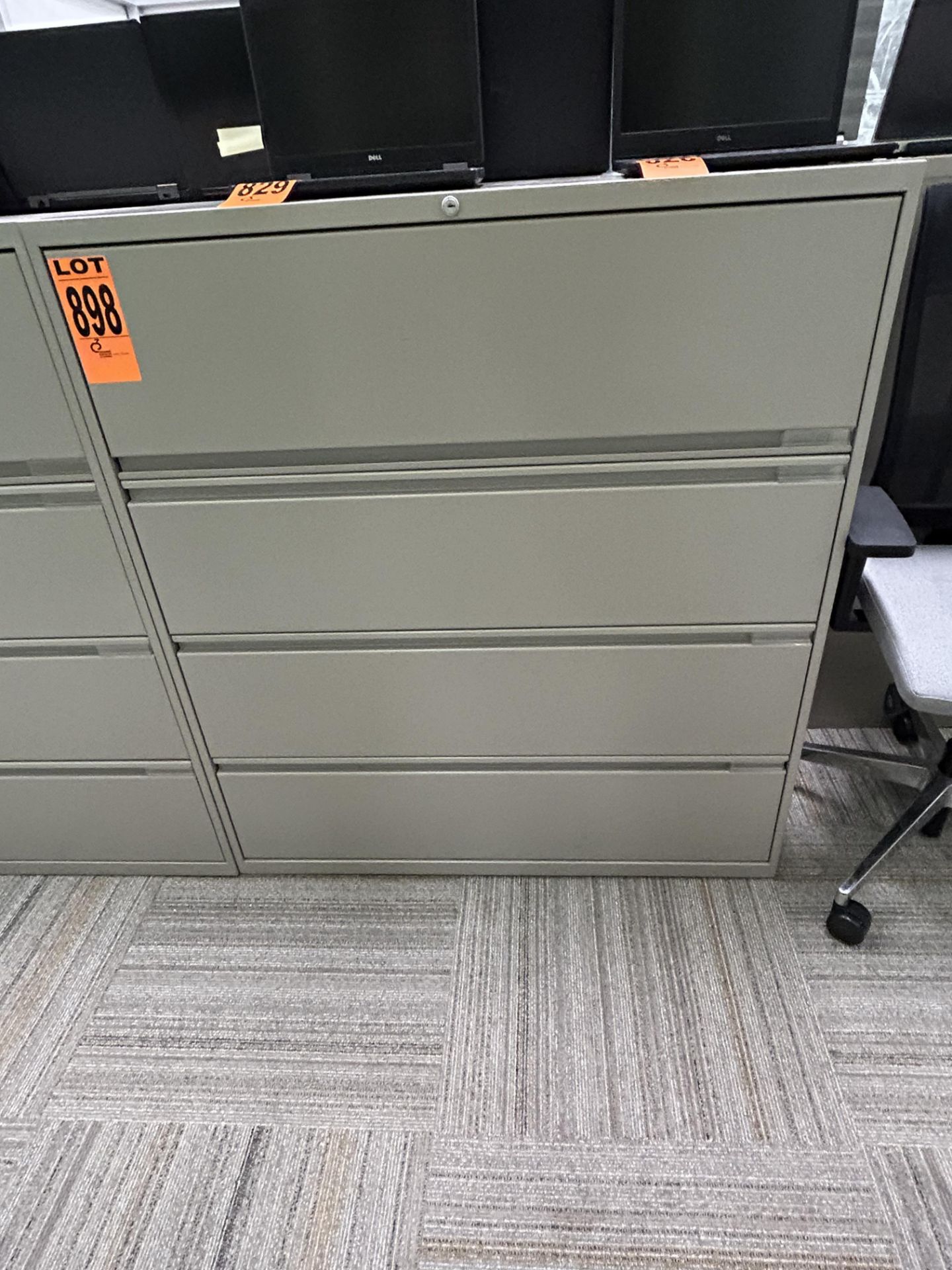 4-level horizontal steel filing cabinet