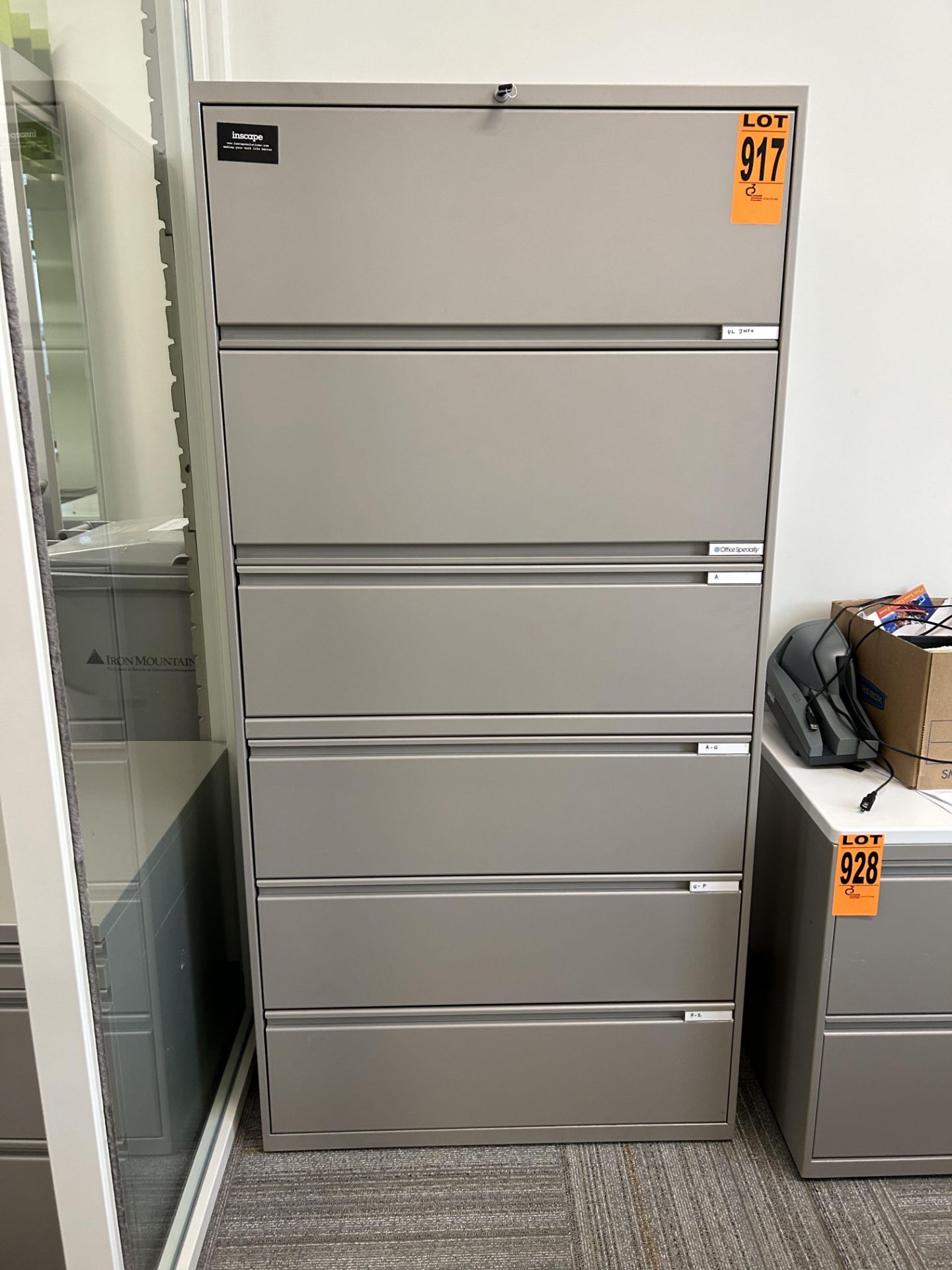 6-Level horizontal filing cabinet w/ key