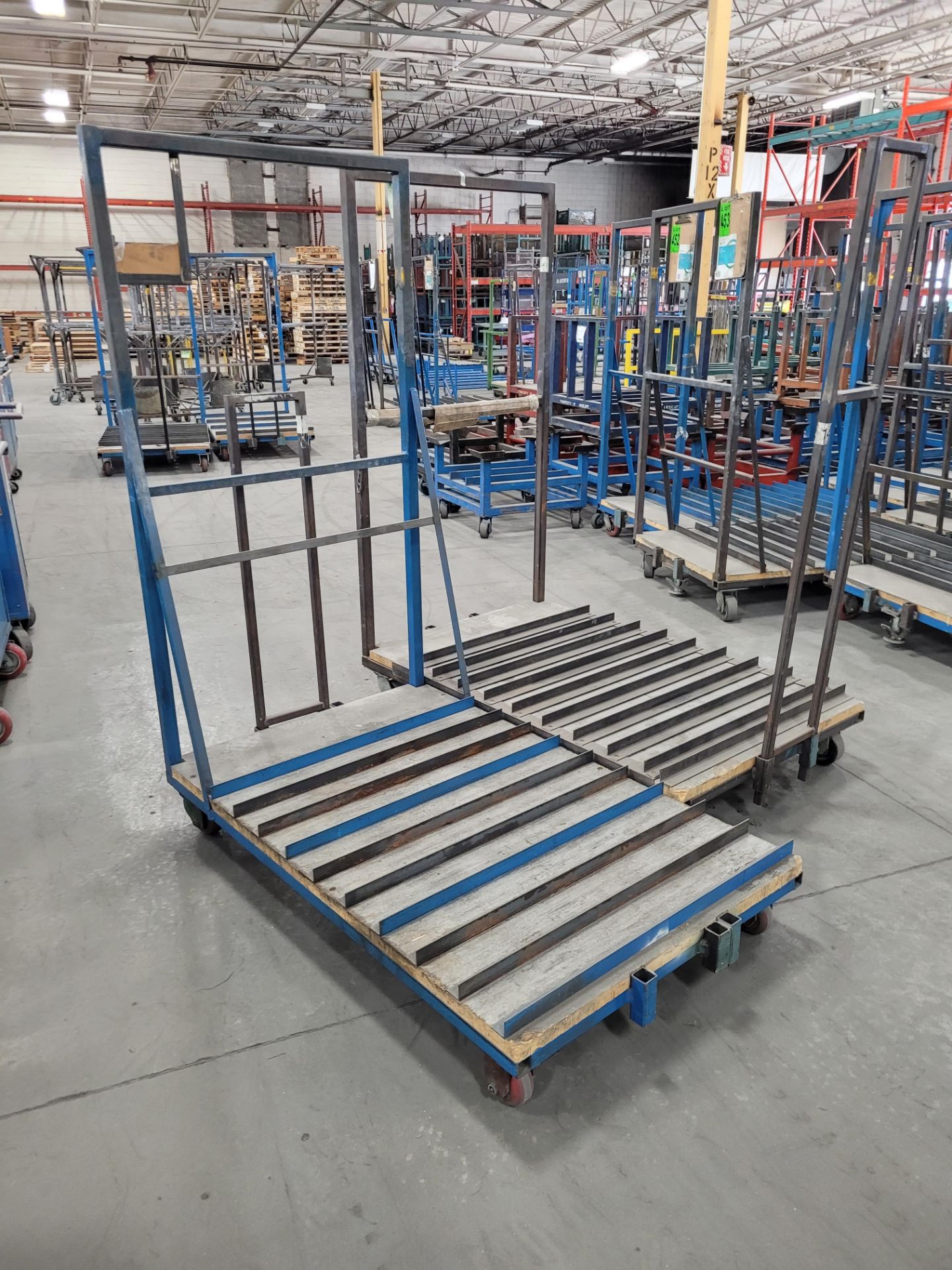 Lot of (2) steel carts (9) steel dividers, casters, removable steel sides - Image 6 of 6