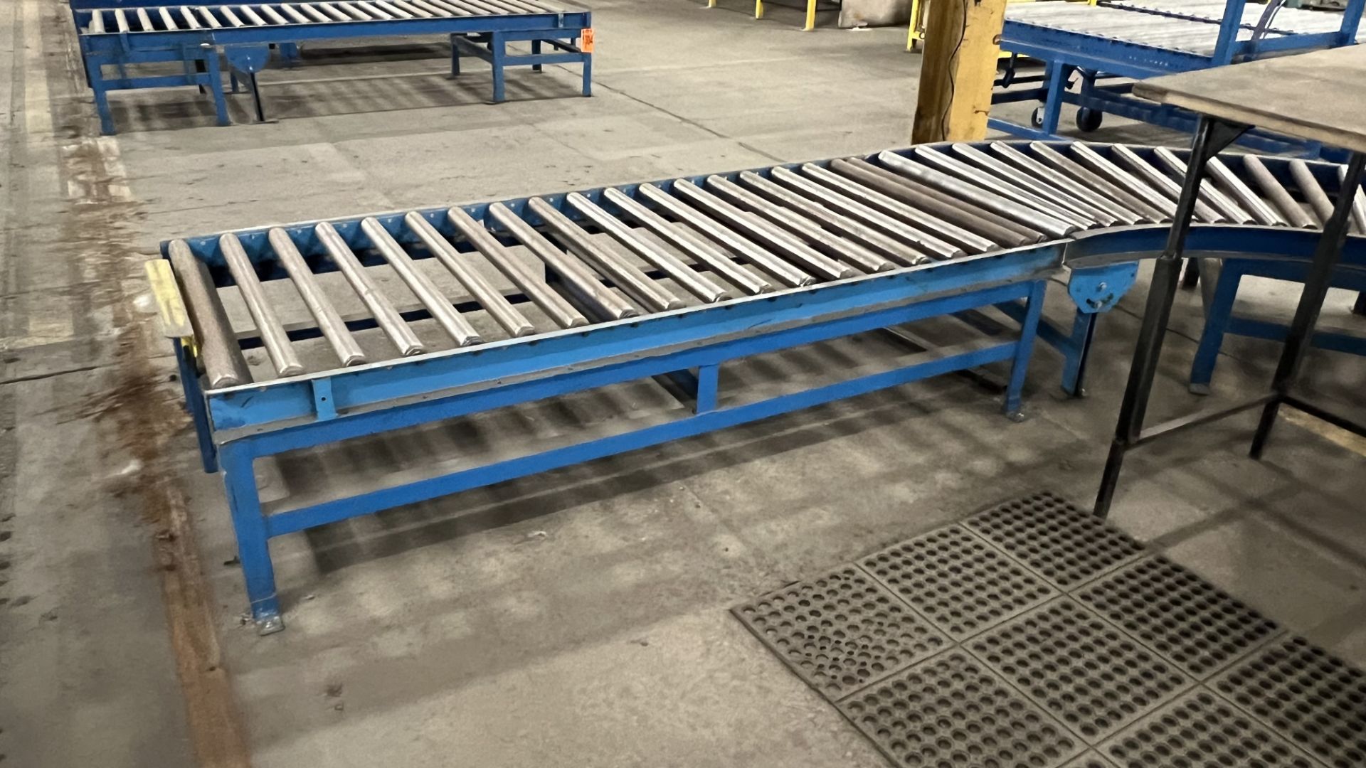 Lot of (2) steel frame manual roller conveyors w/ handles, casters, foot lock and adjustable height - Image 5 of 7