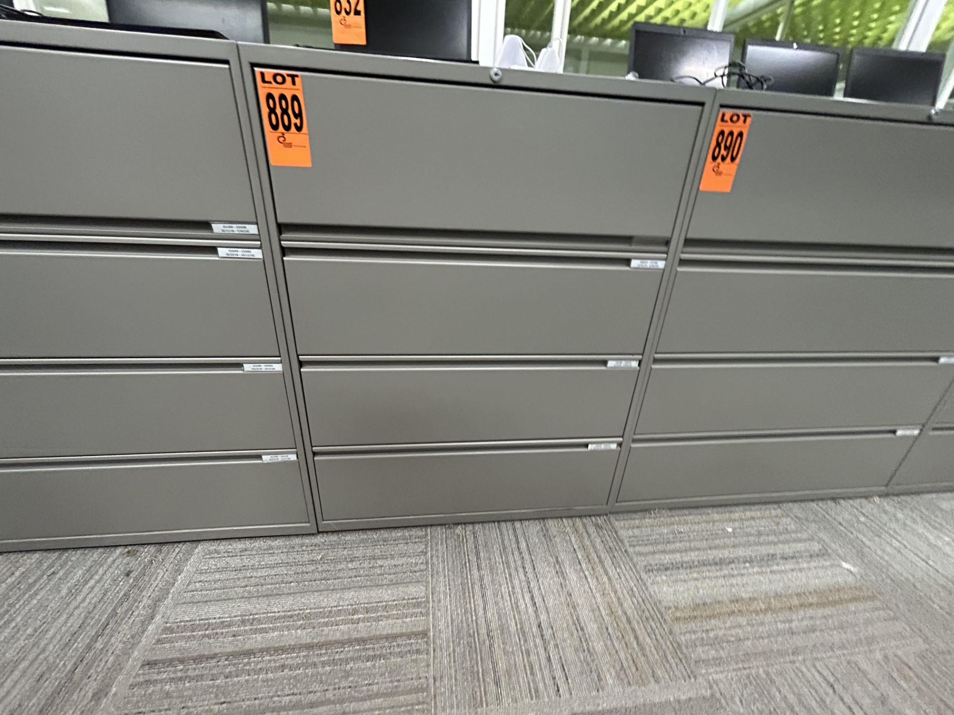 4-level horizontal steel filing cabinet