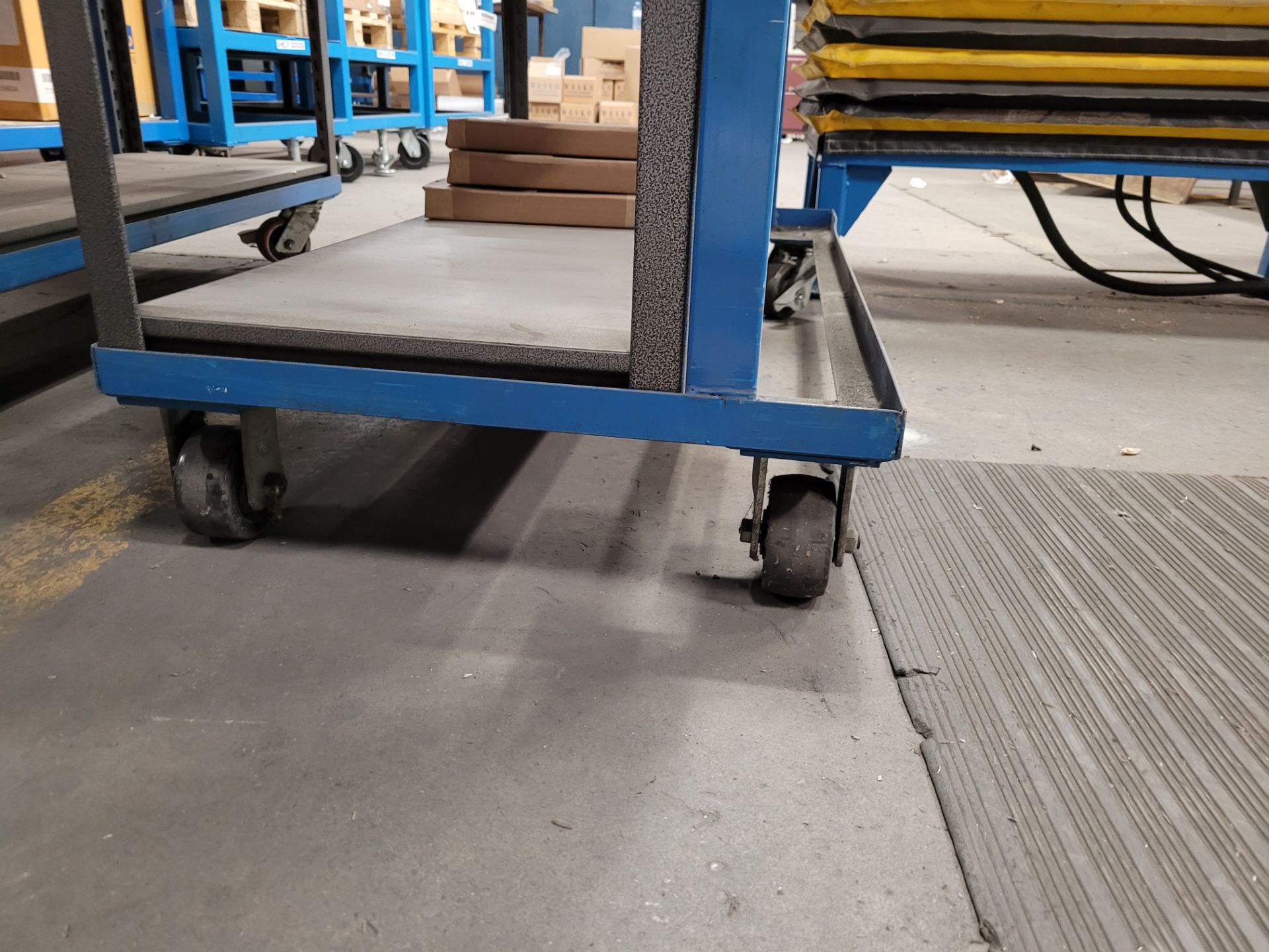 Lot of (2) sections of 5-level steel shelving units on casters - Image 3 of 5