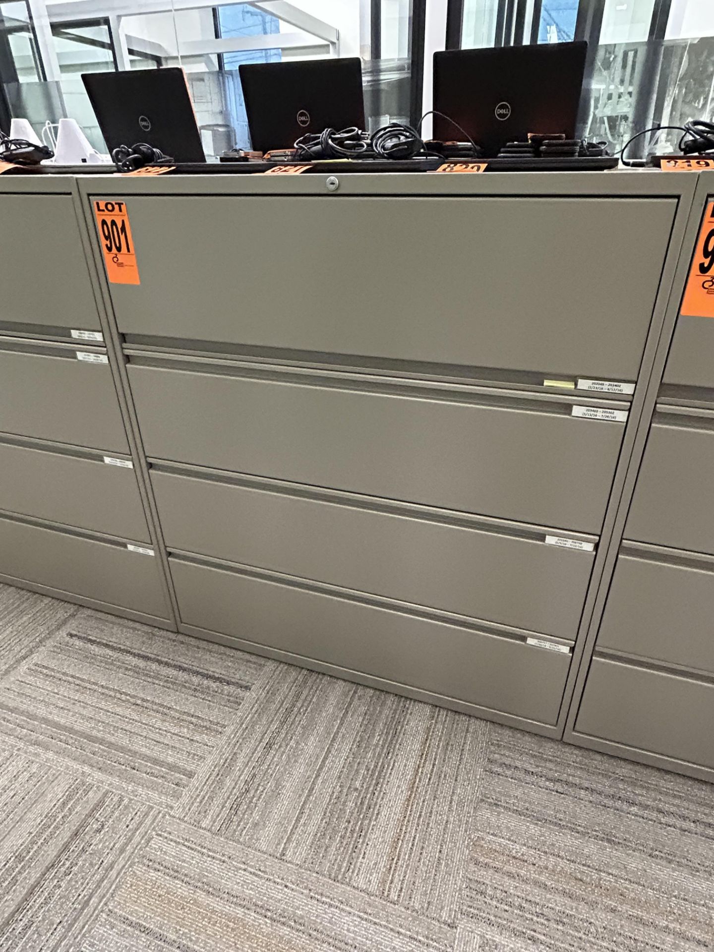 4-level horizontal steel filing cabinet