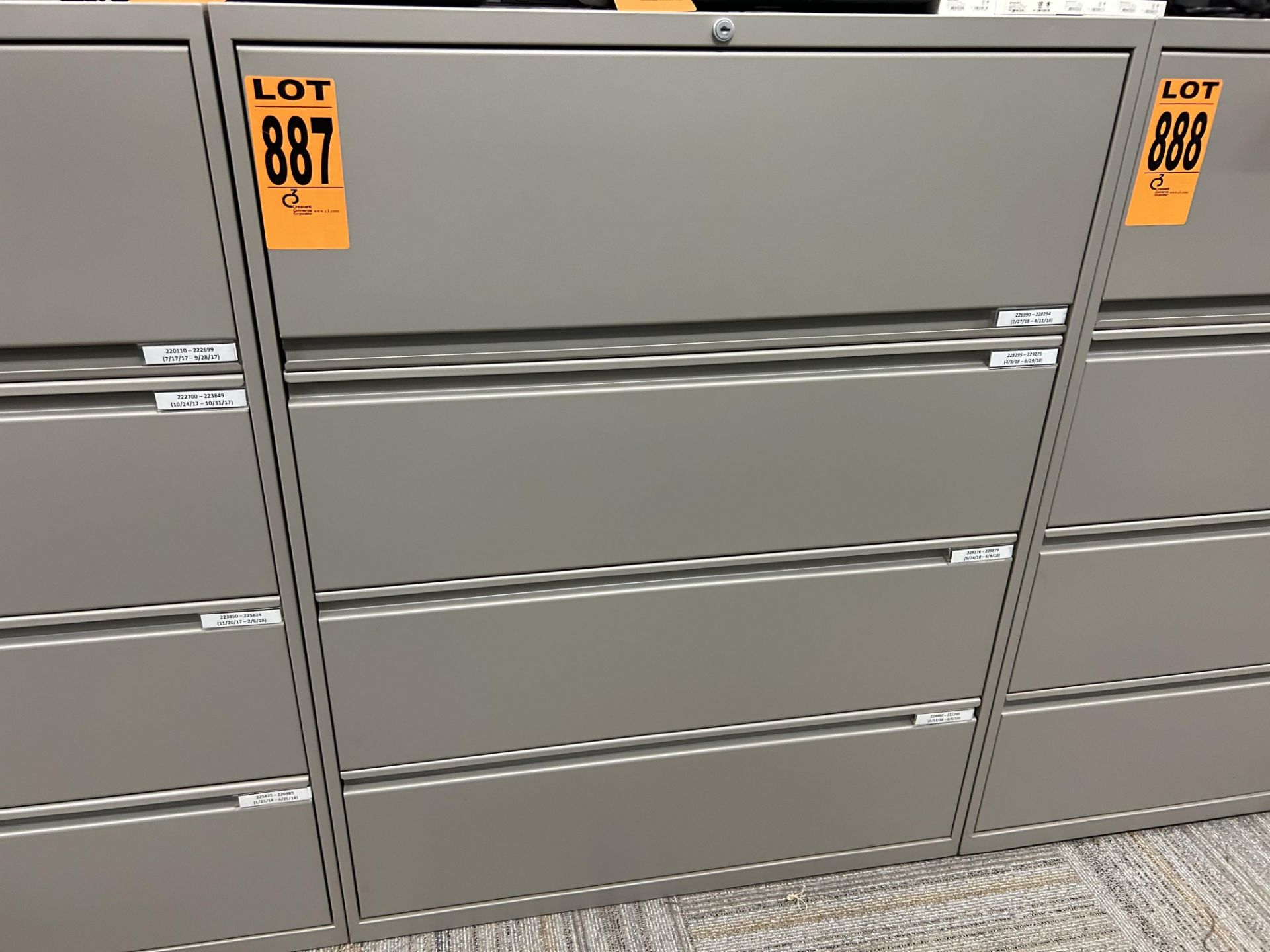 4-level horizontal steel filing cabinet