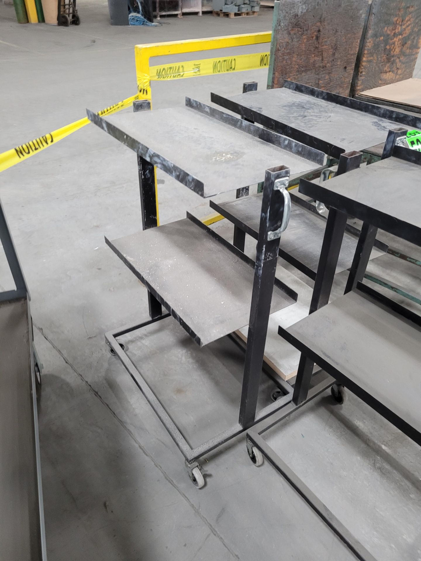 Lot of (3) 3-level mobile racks on lockable casters, w/handles - Image 5 of 5