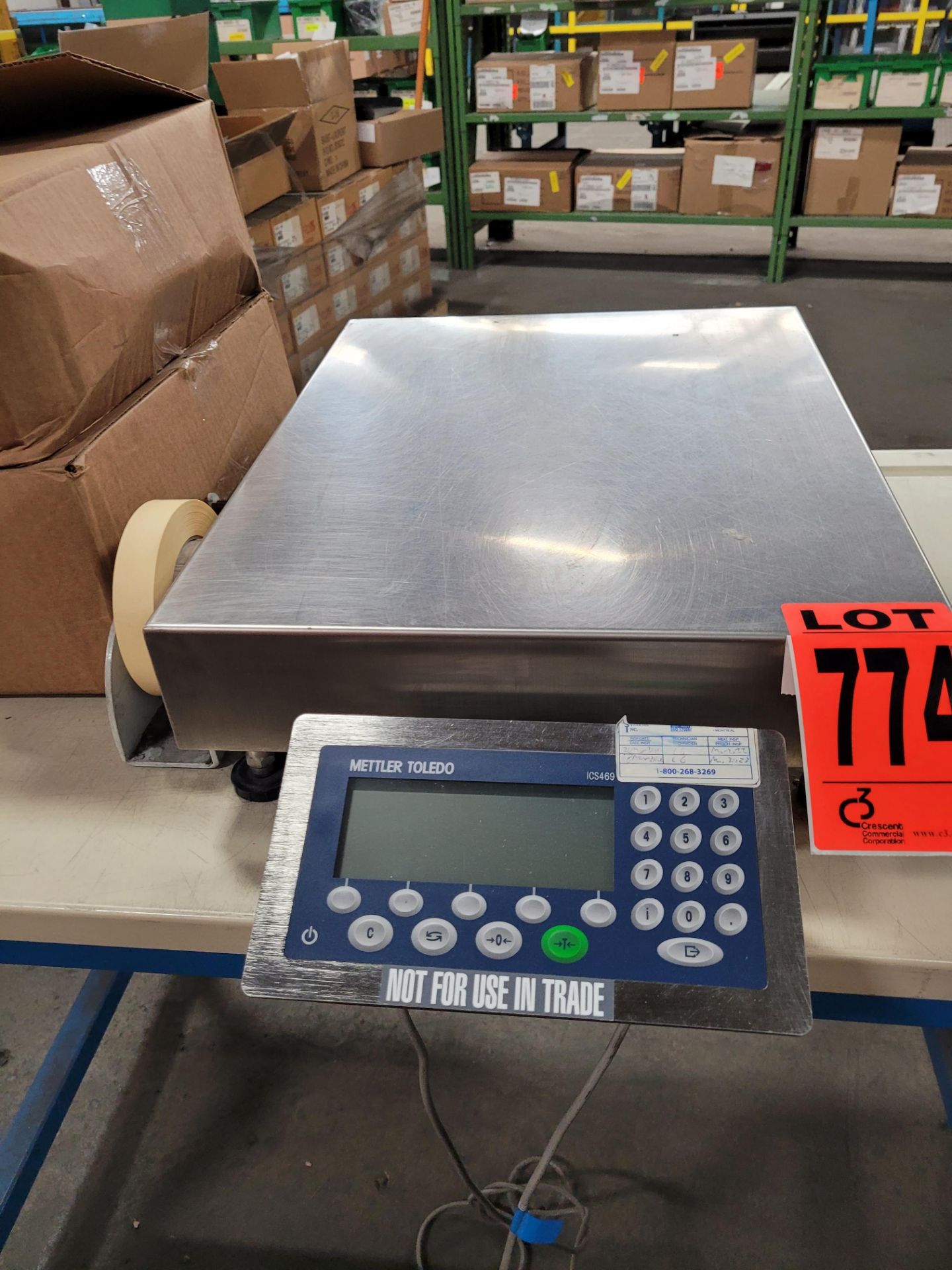 Weigh Check scale w/ METTLER TOLEDO mod. ICS469 over/under checkweigher terminal