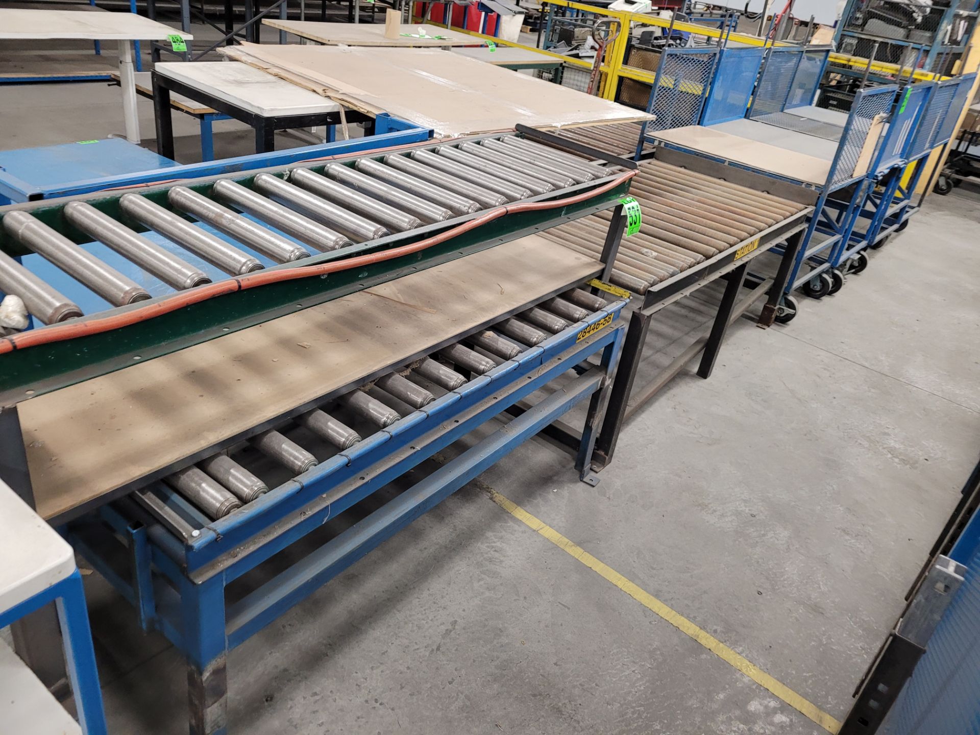 Lot of (3) manual roller conveyors