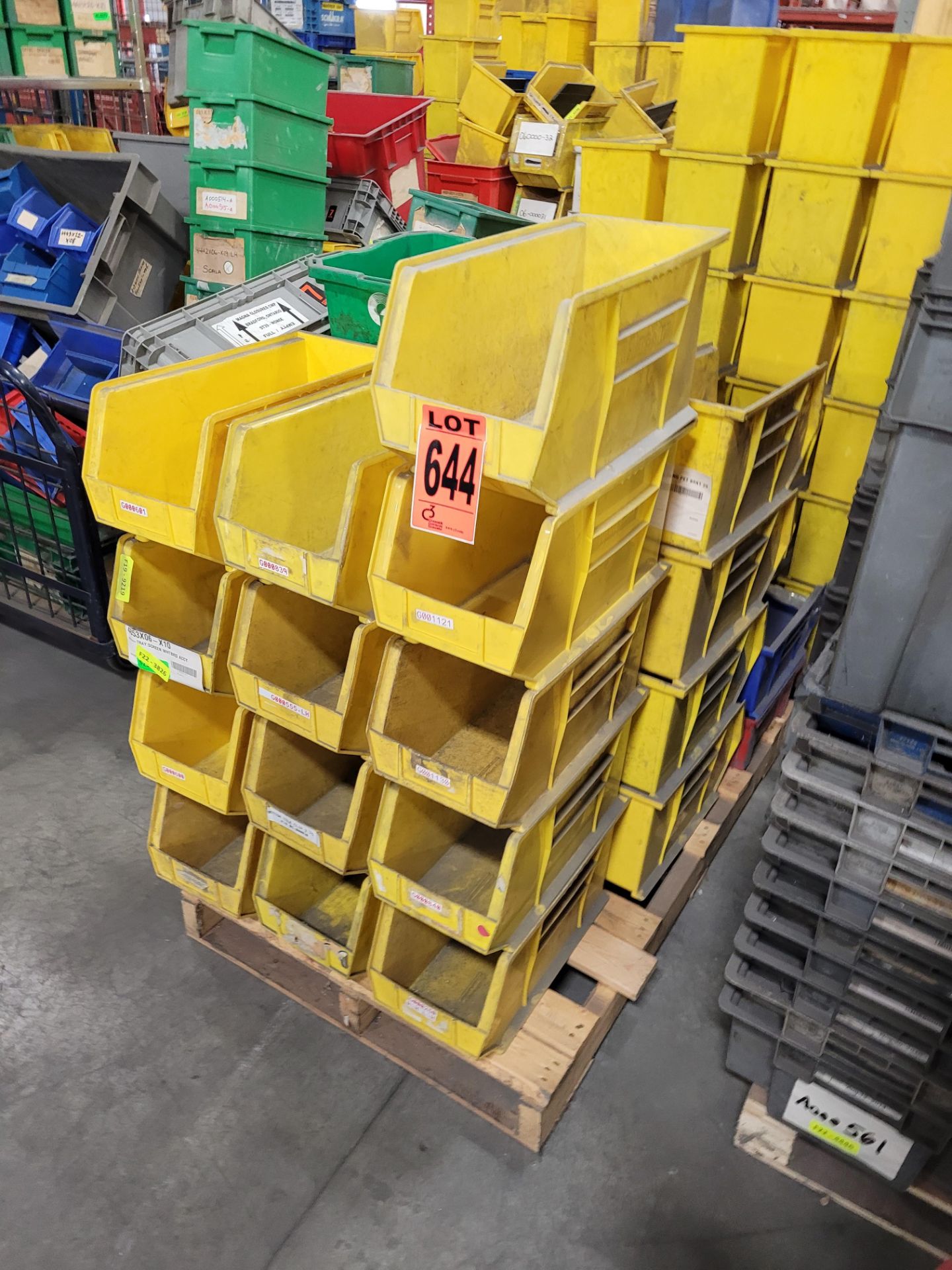 Lot of (22) assorted crates, totes and parts holders on pallet - Image 3 of 3