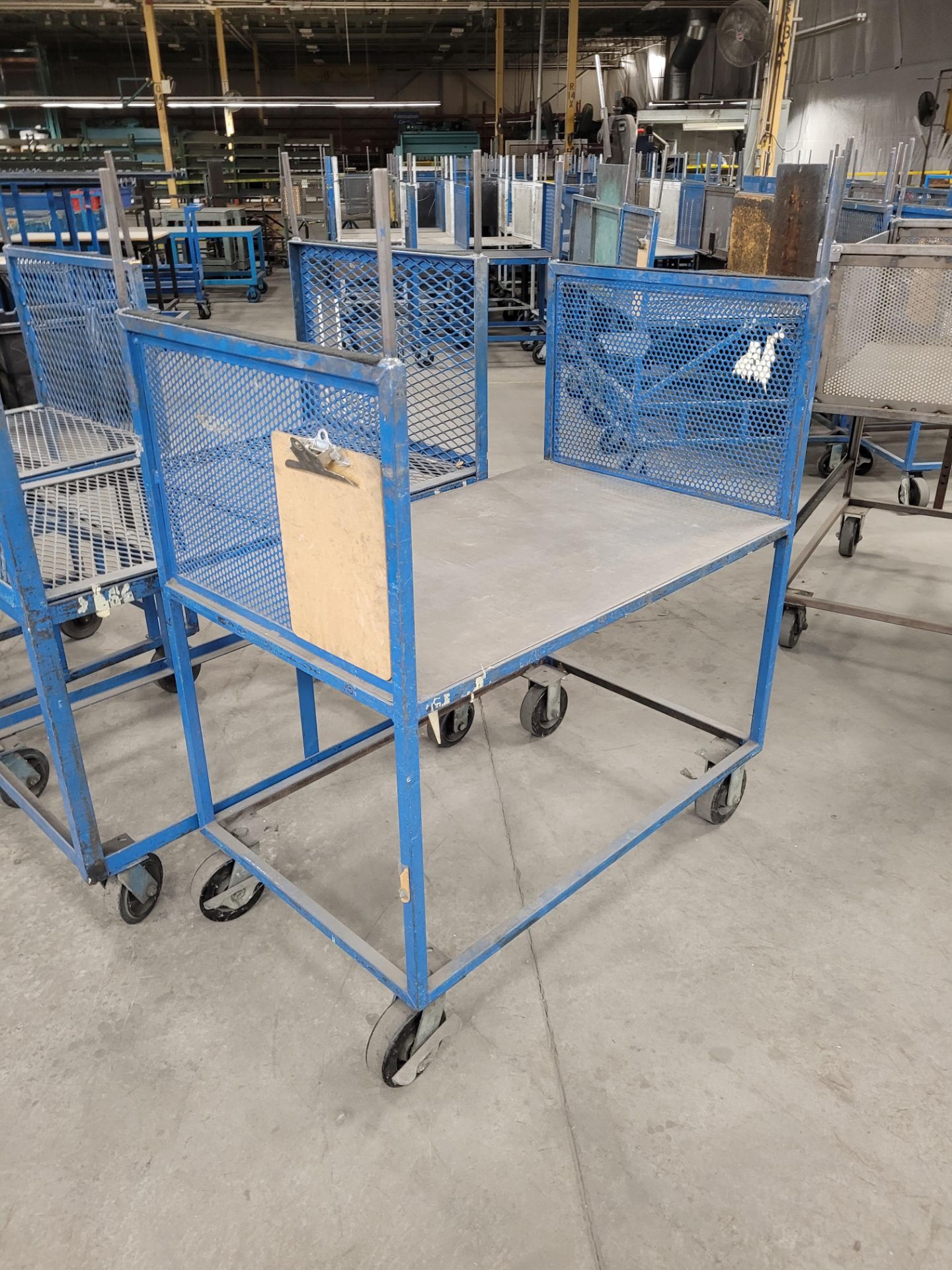 Lot of (3) steel-lattice carts w/handles, casters - Image 2 of 4