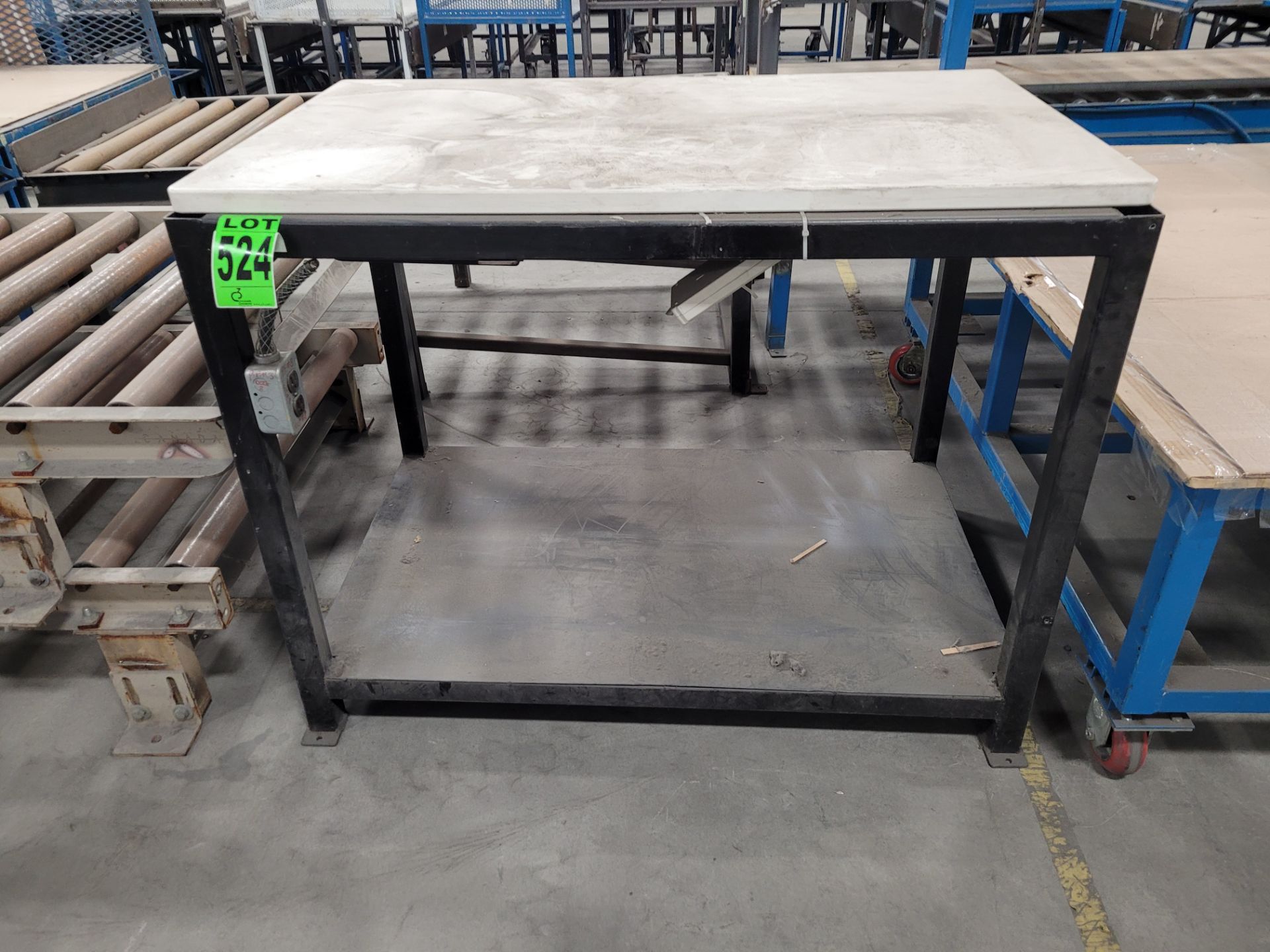 Steel frame worktable w/composite surface - Image 2 of 3