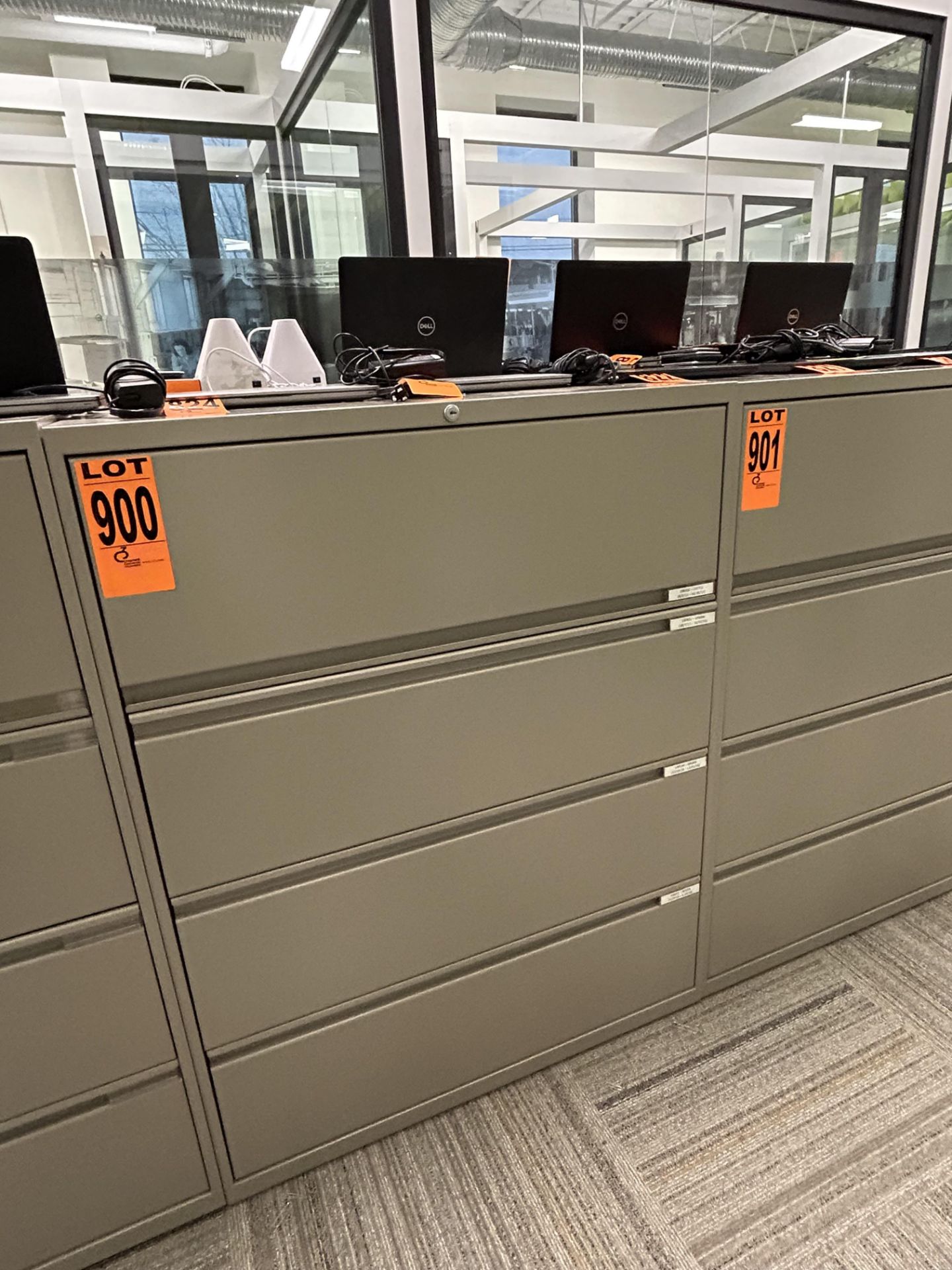 4-level horizontal steel filing cabinet - Image 2 of 2