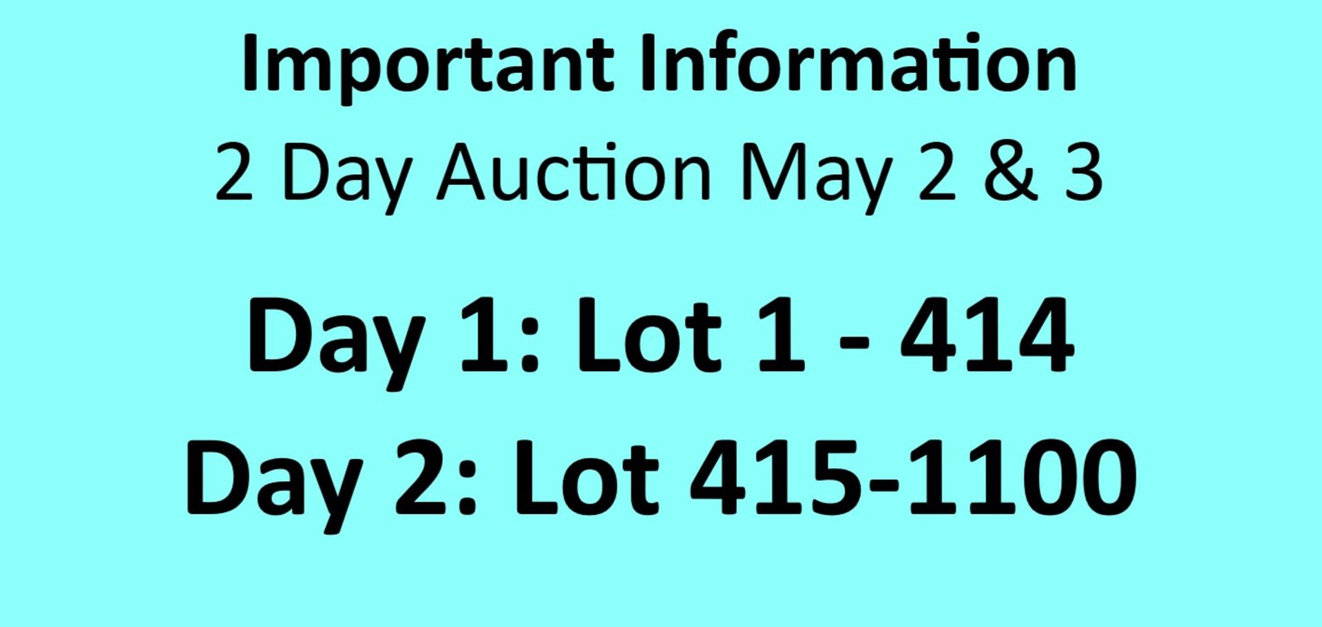 Important Information - Read Before Bidding