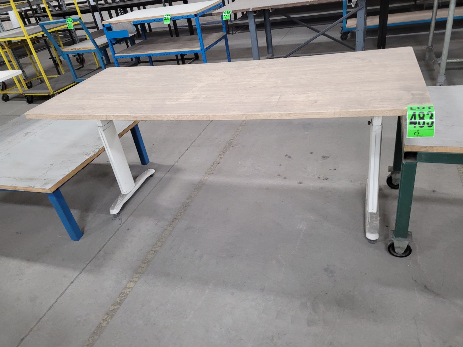 Composite top adjustable height table