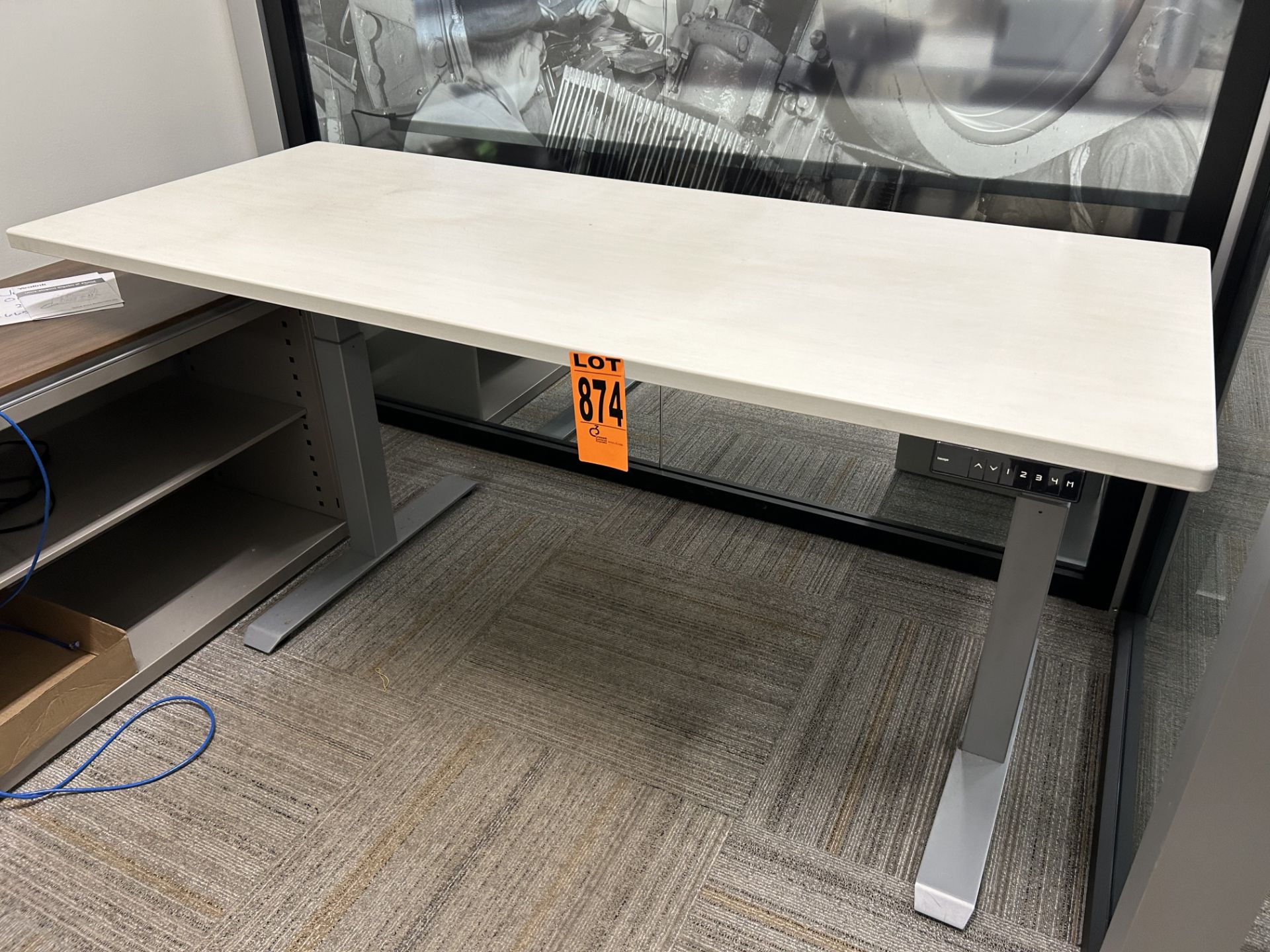 INSCAPE adjustable height, programmable control electric desk w/composite surface