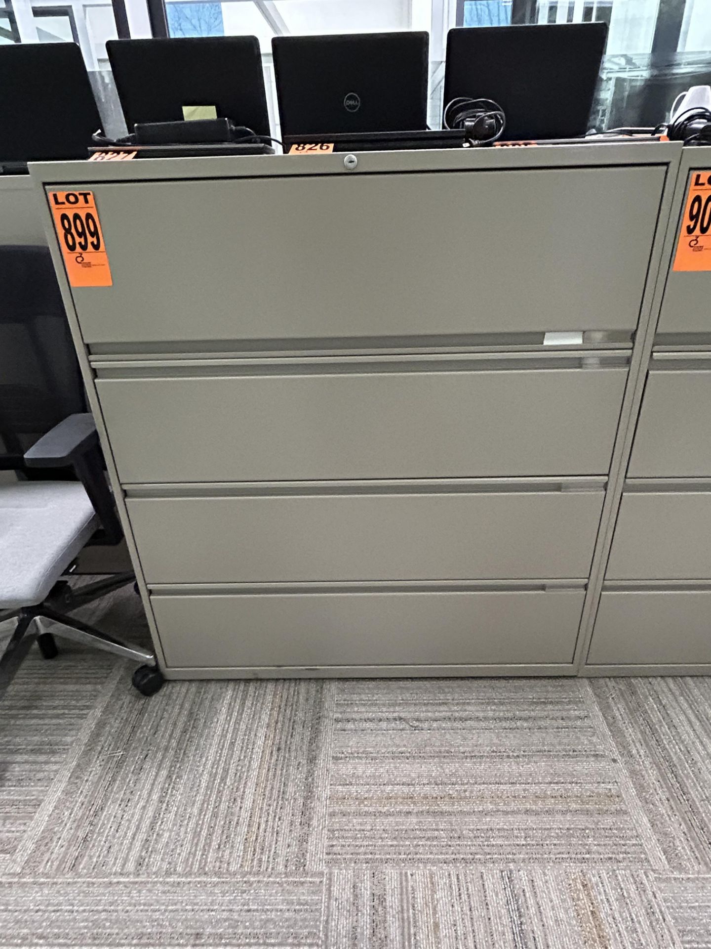 4-level horizontal steel filing cabinet