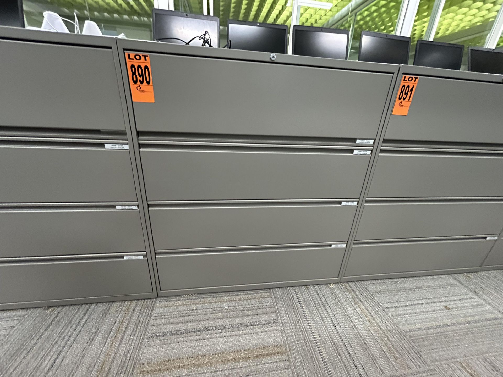4-level horizontal steel filing cabinet
