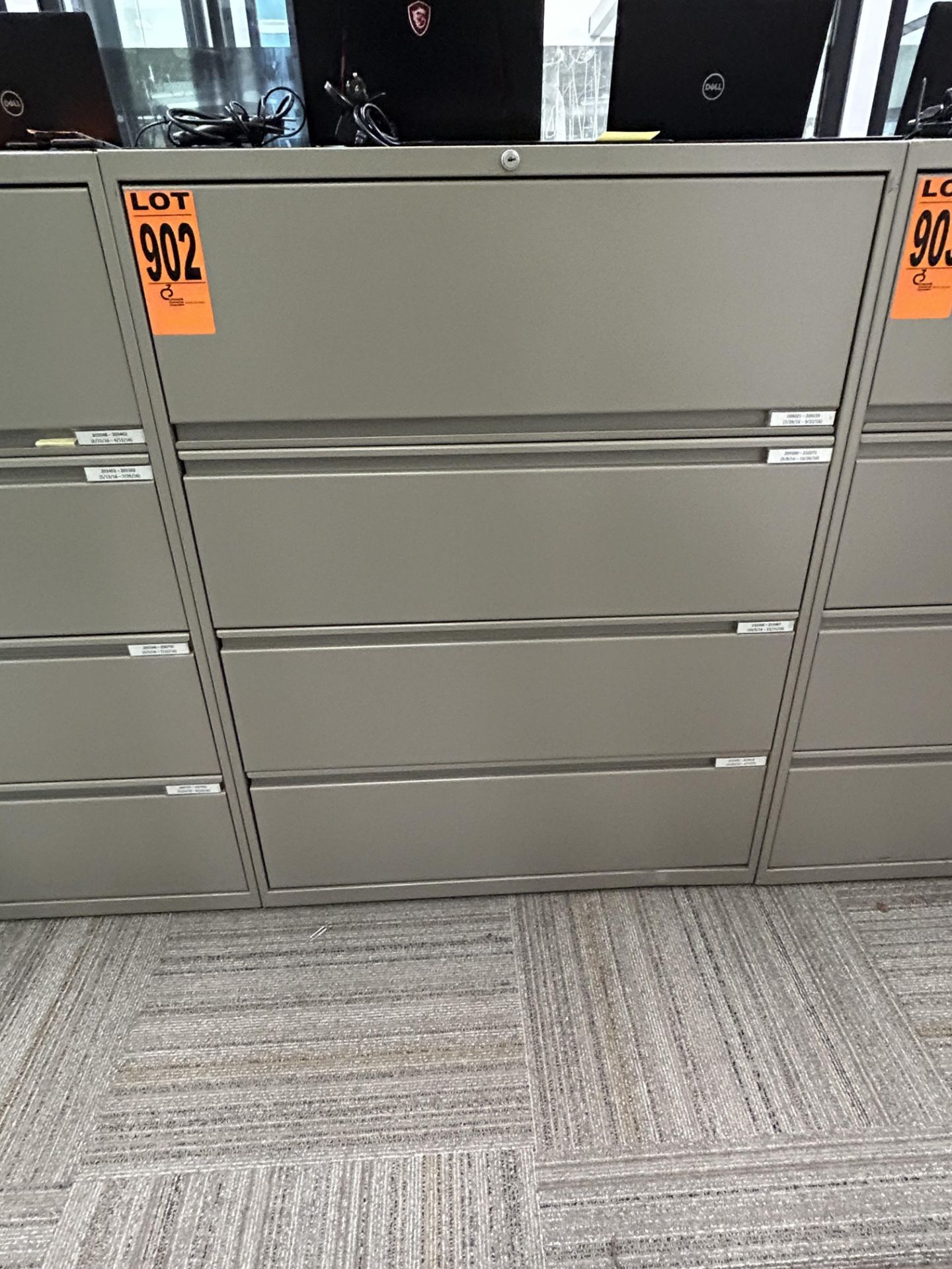 4-level horizontal steel filing cabinet