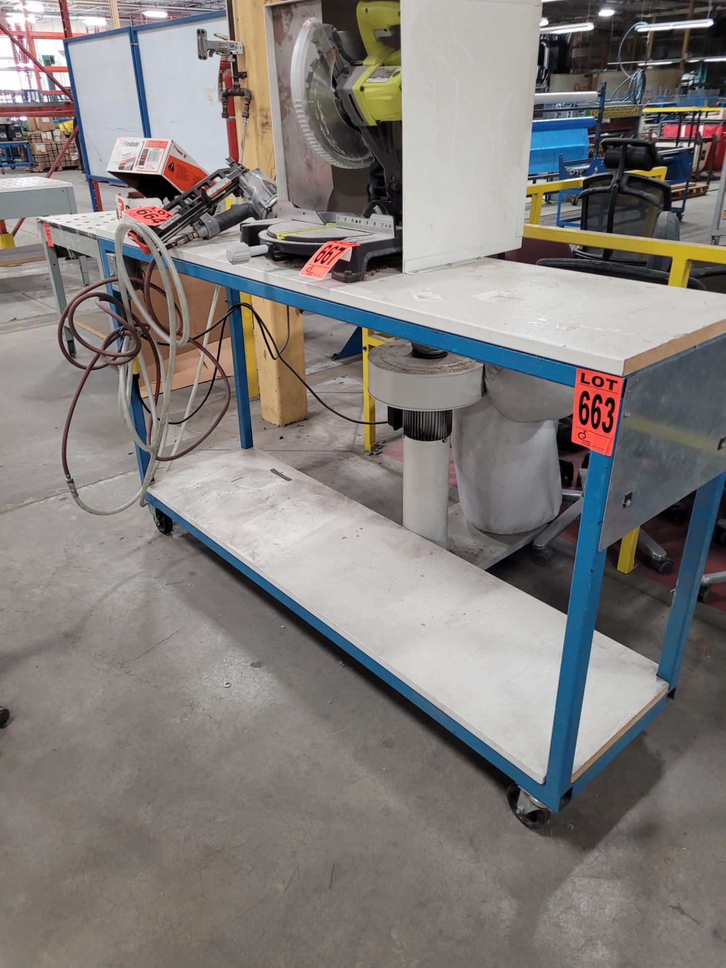 2-level mobile steel workstation on casters w/ composite surface - Image 3 of 3