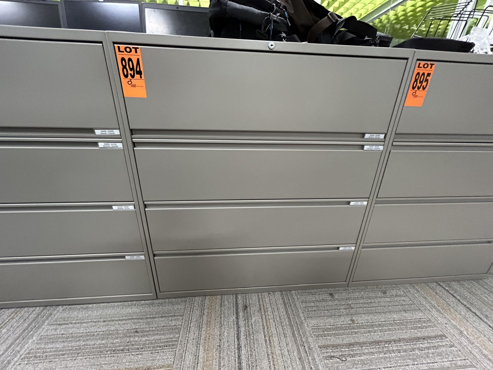 4-level horizontal steel filing cabinet