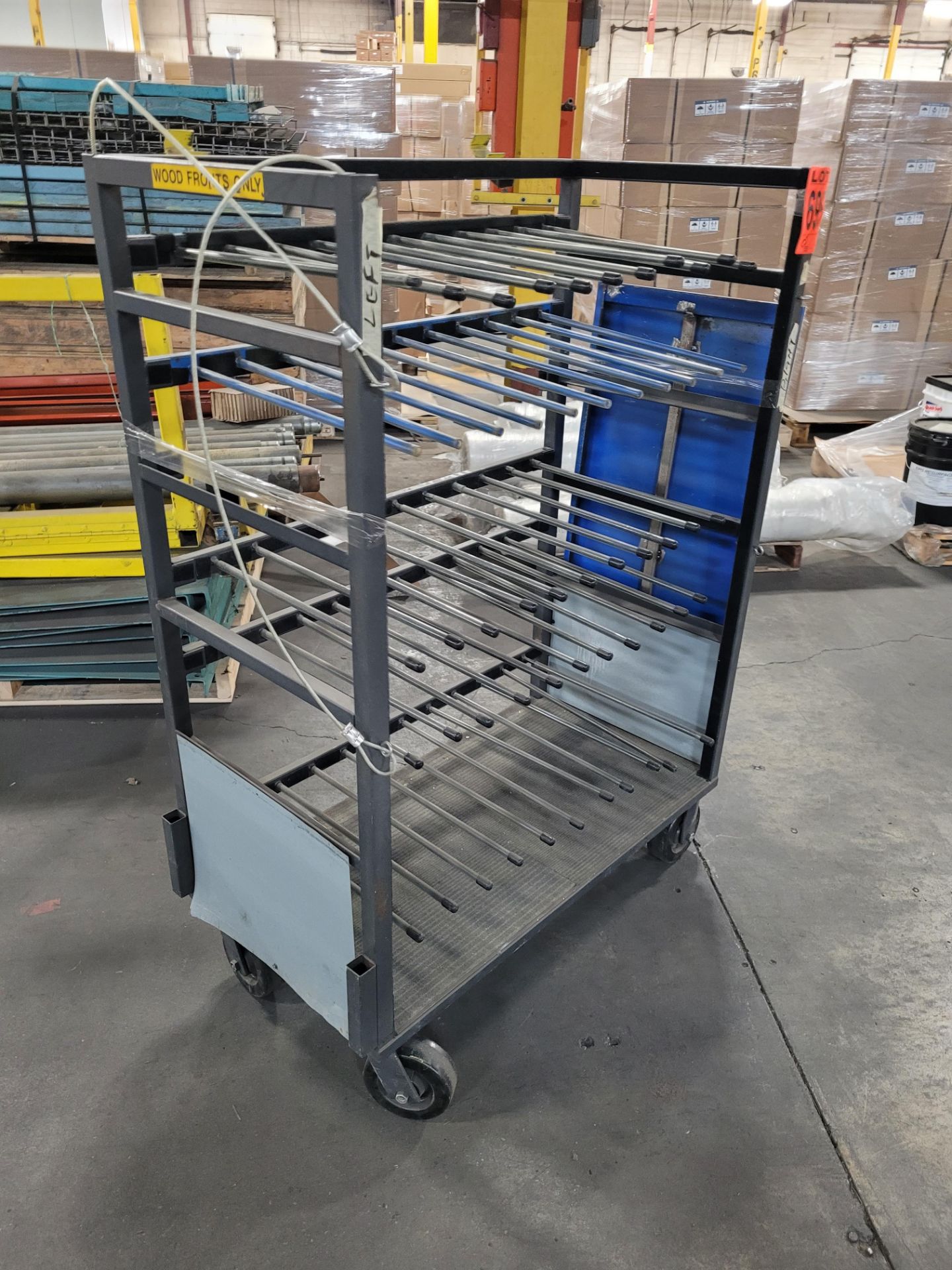 5-level mobile steel panel transfer cart, w/ 9 slots per side - Image 2 of 3