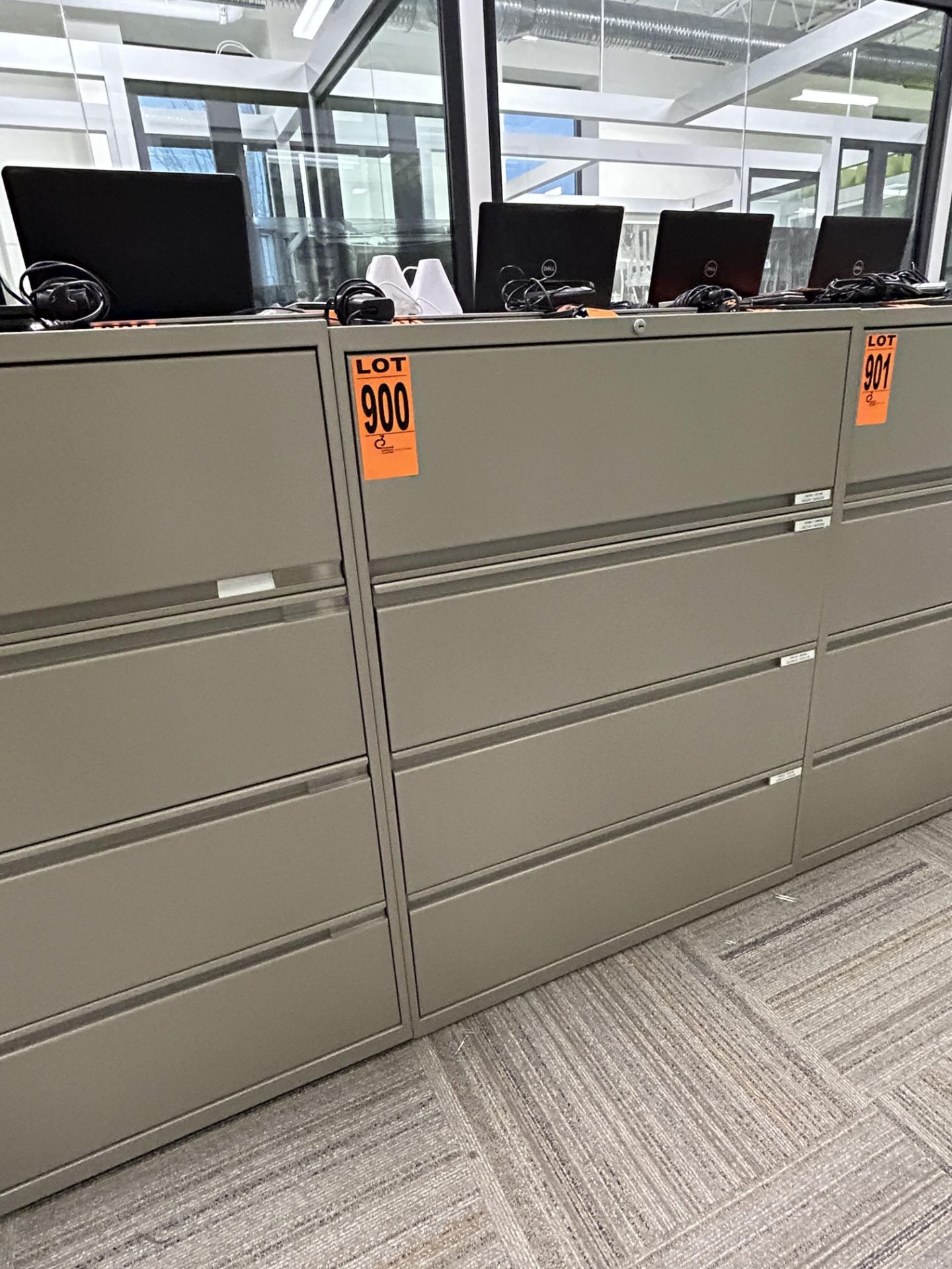 4-level horizontal steel filing cabinet