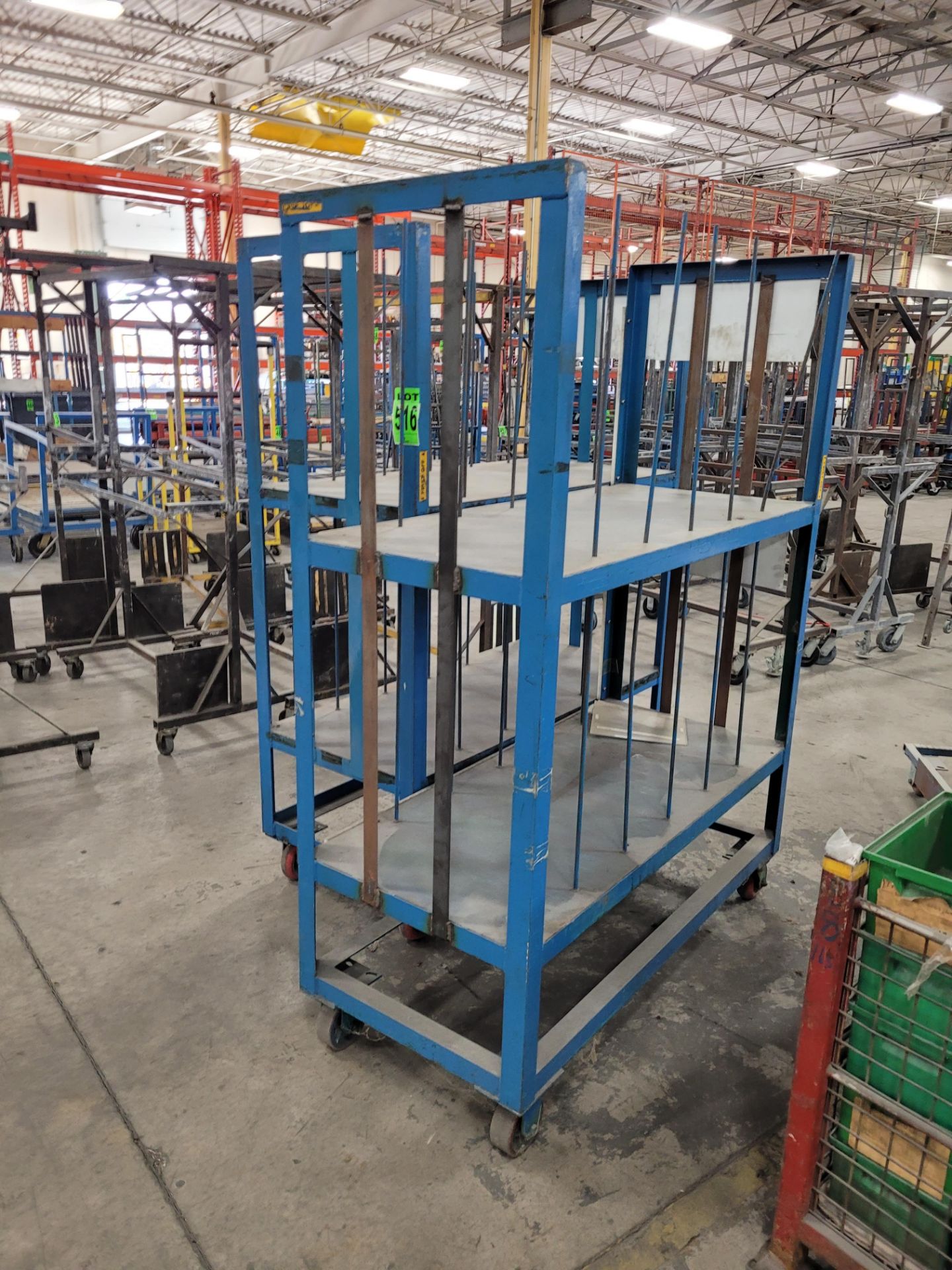 Lot of (2) heavy-duty steel 2-level mobile shelving units w/ casters, 2' x 5' x 6' H - Image 4 of 4