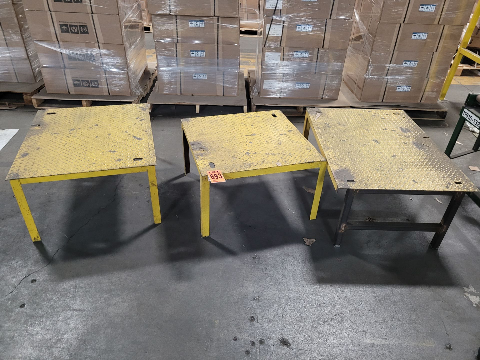 Lot of (3) steel work platforms